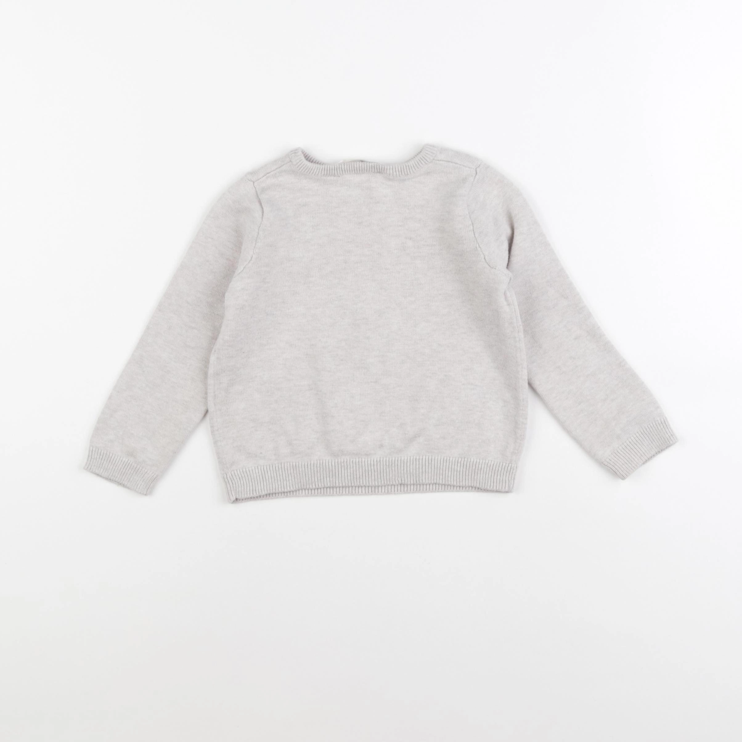 H&M - pull gris - 18/24 mois