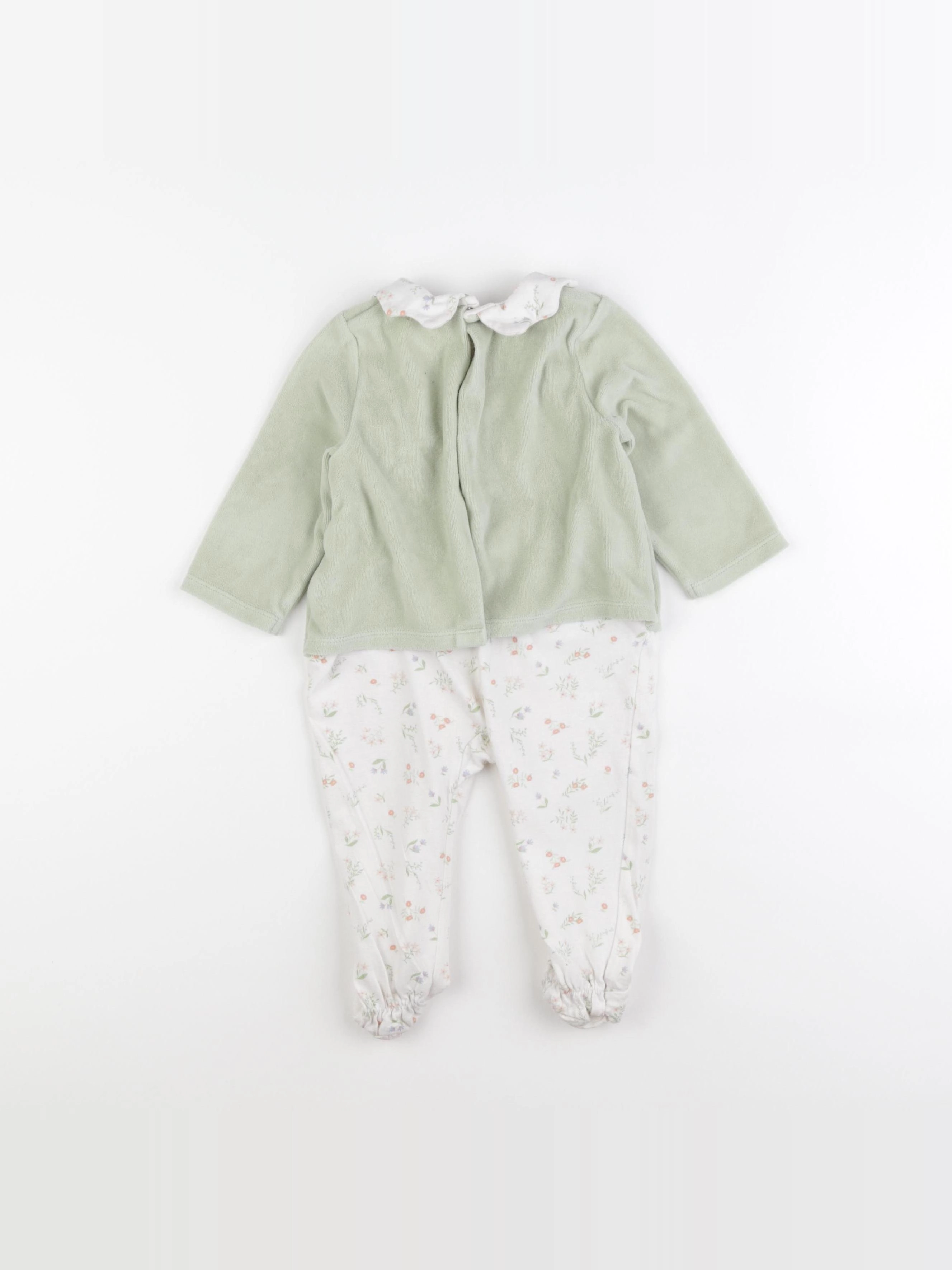 Tape à l'oeil - pyjama velours vert - 12 mois