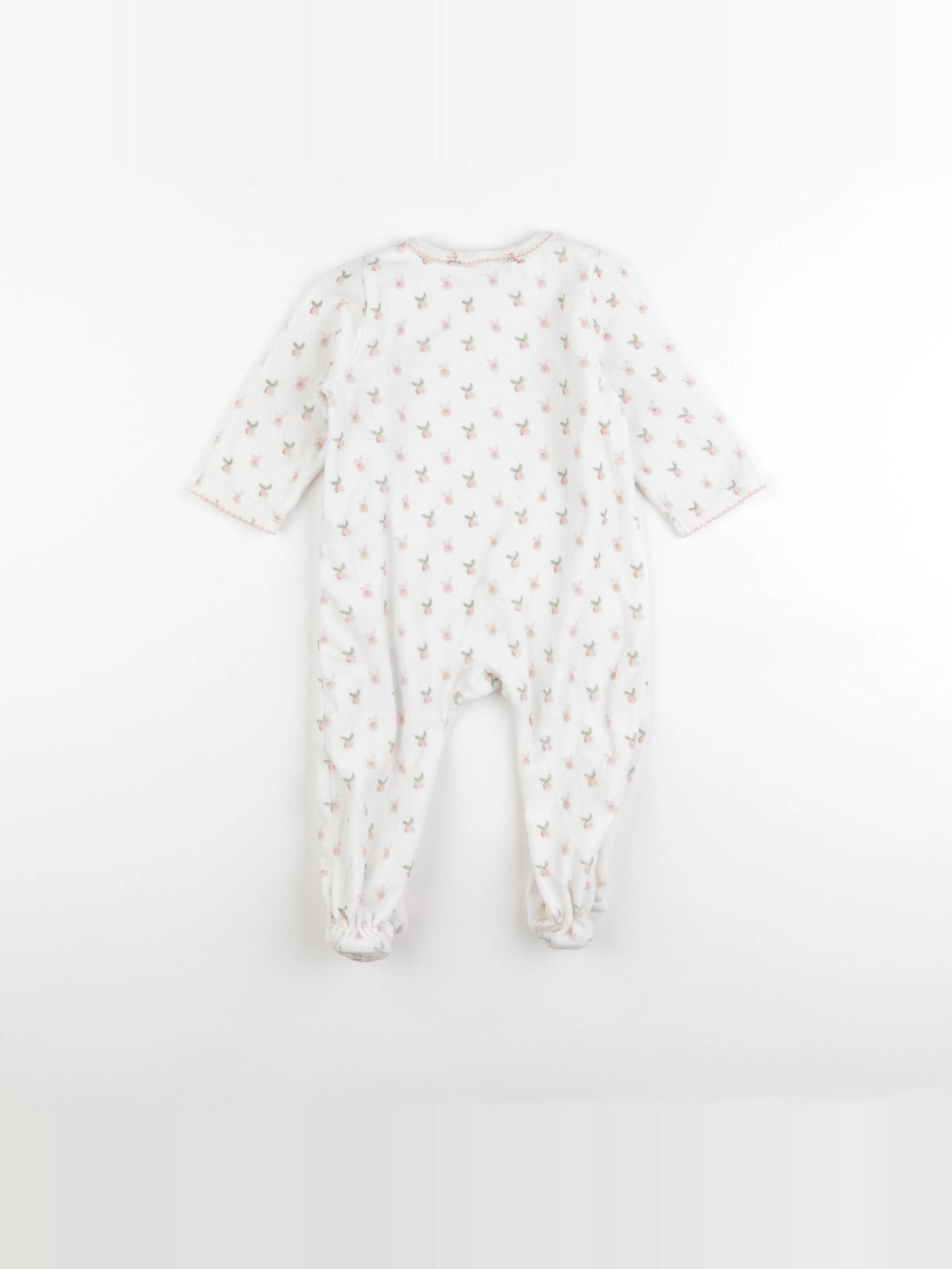 Tape à l'oeil - pyjama velours blanc - 12 mois