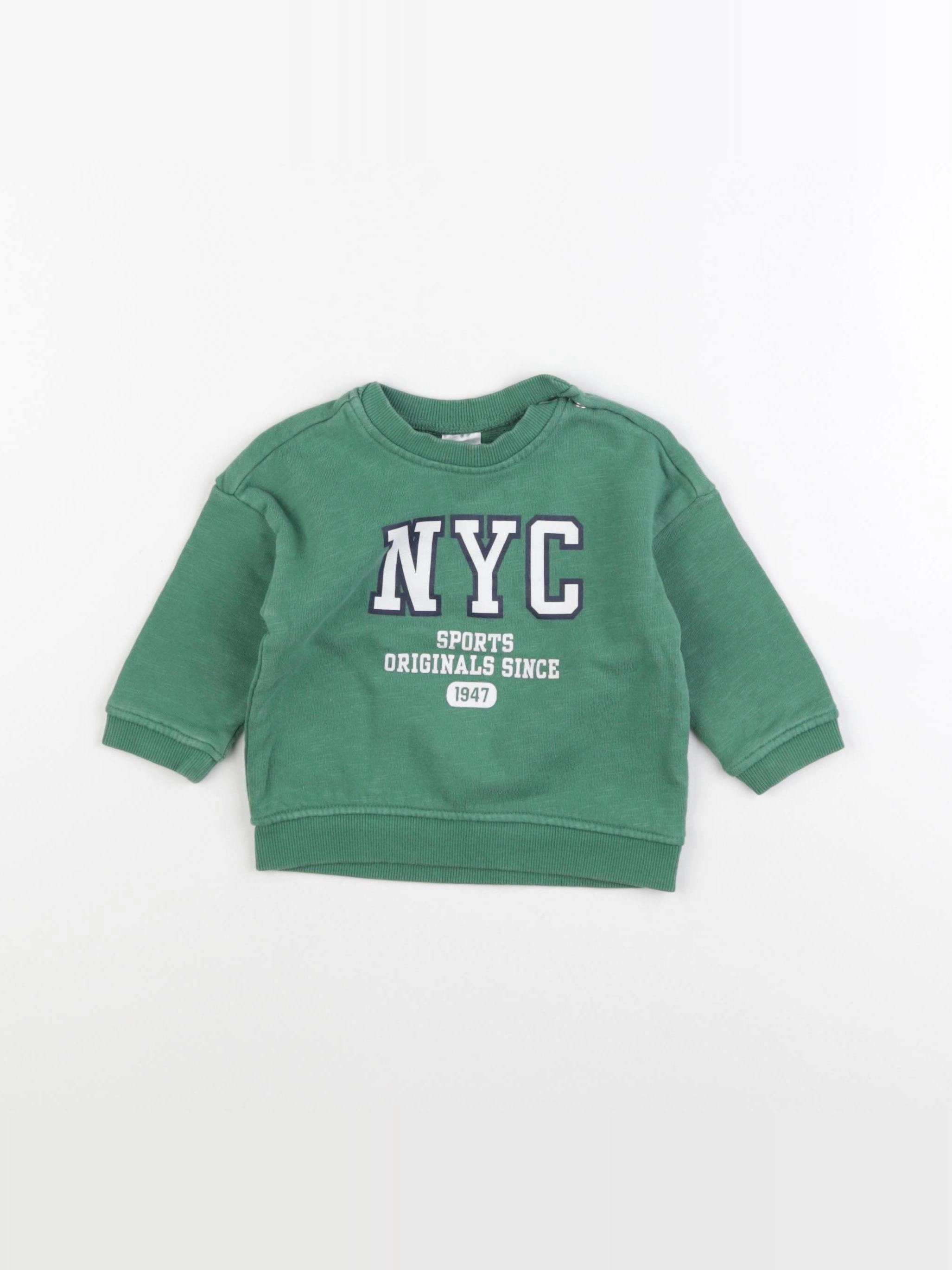 H&M - sweat vert - 4/6 mois