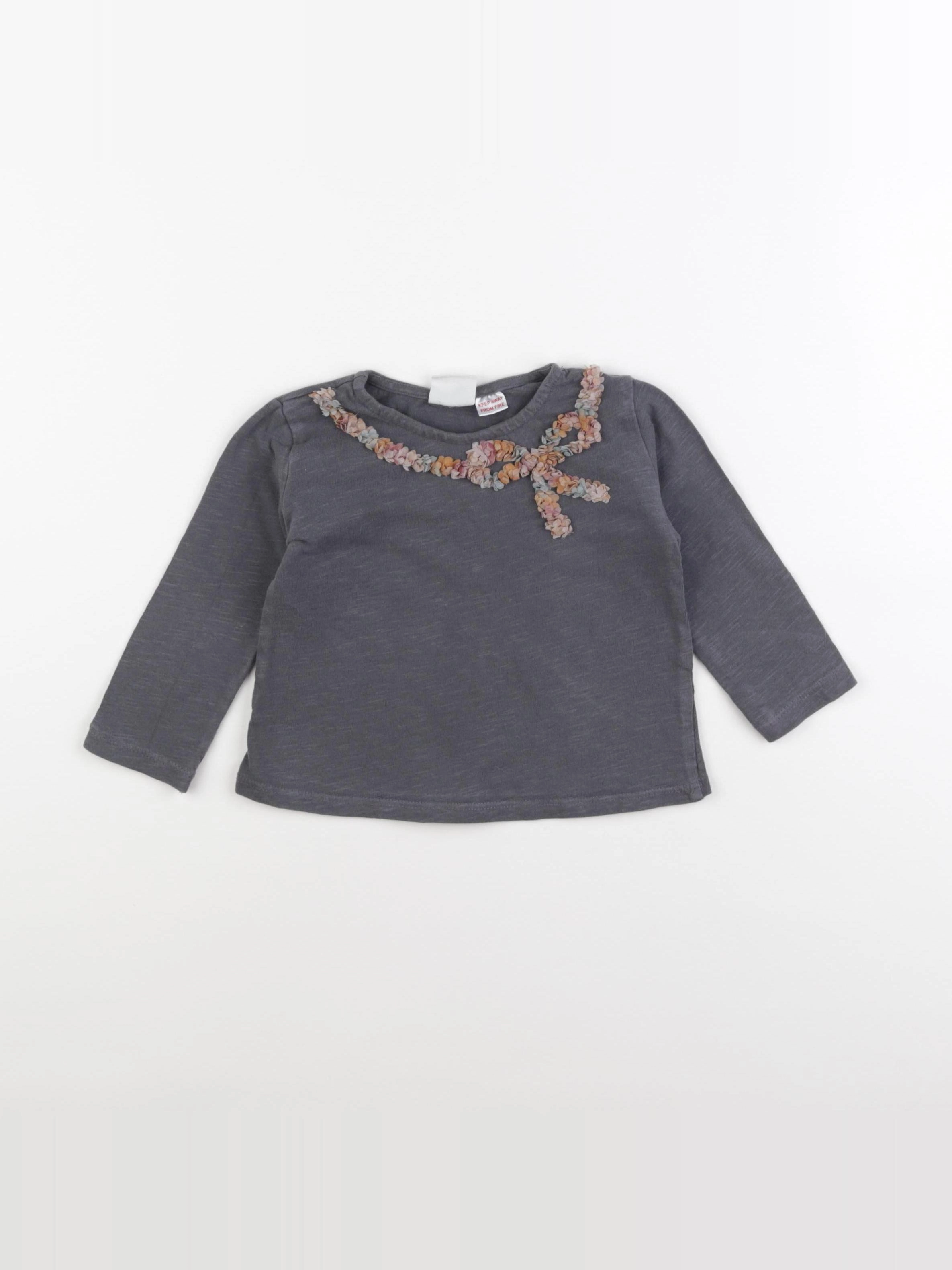 Zara - tee-shirt gris - 12/18 mois