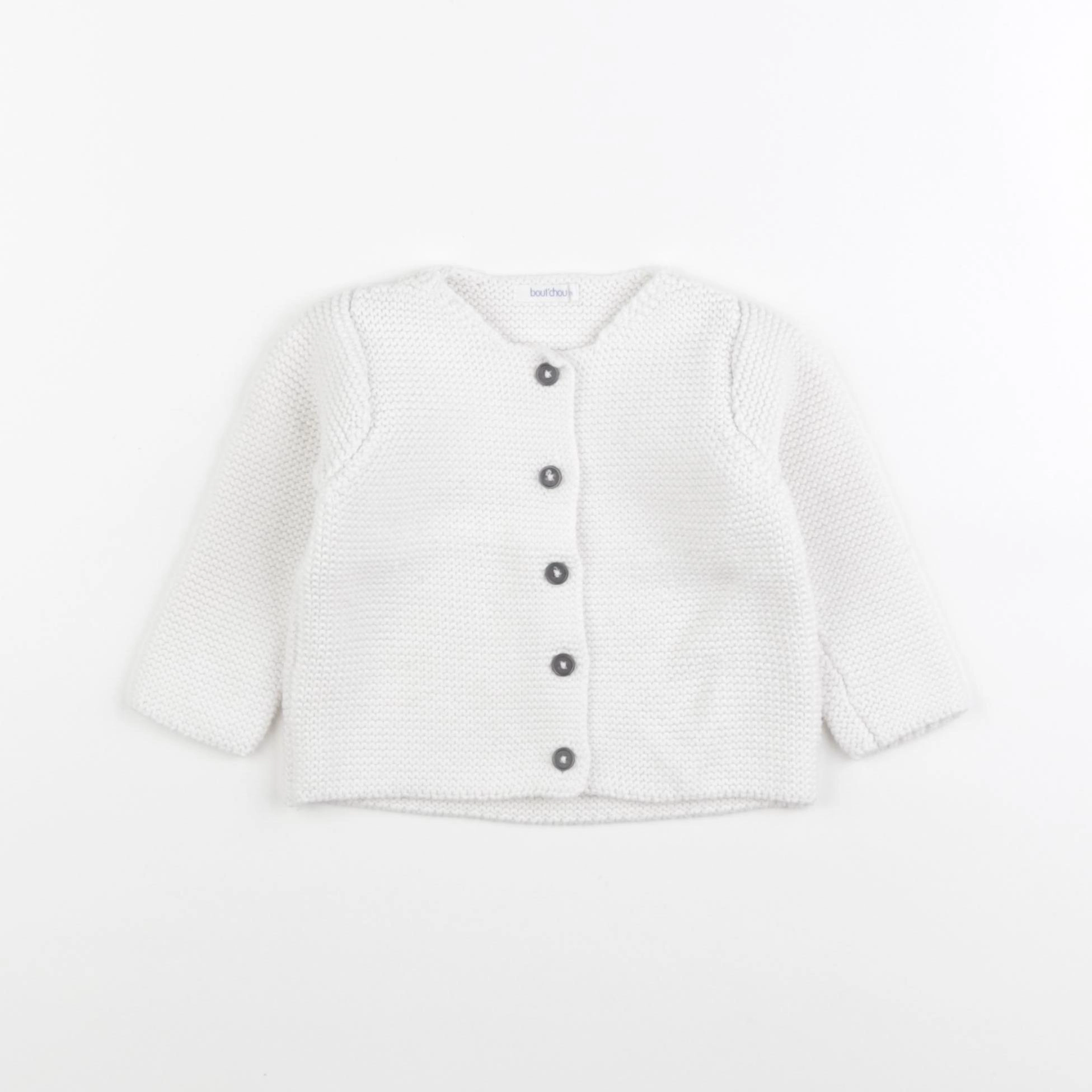 Boutchou - gilet blanc - 9 mois