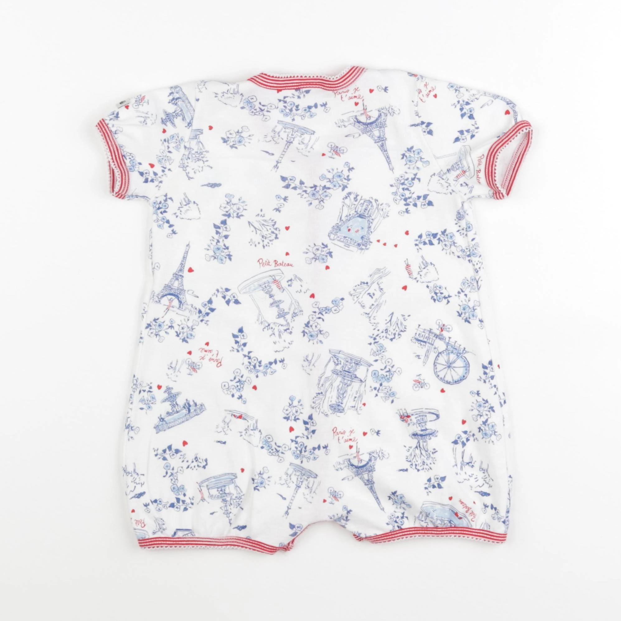 Petit Bateau - pyjama coton blanc - 12 mois