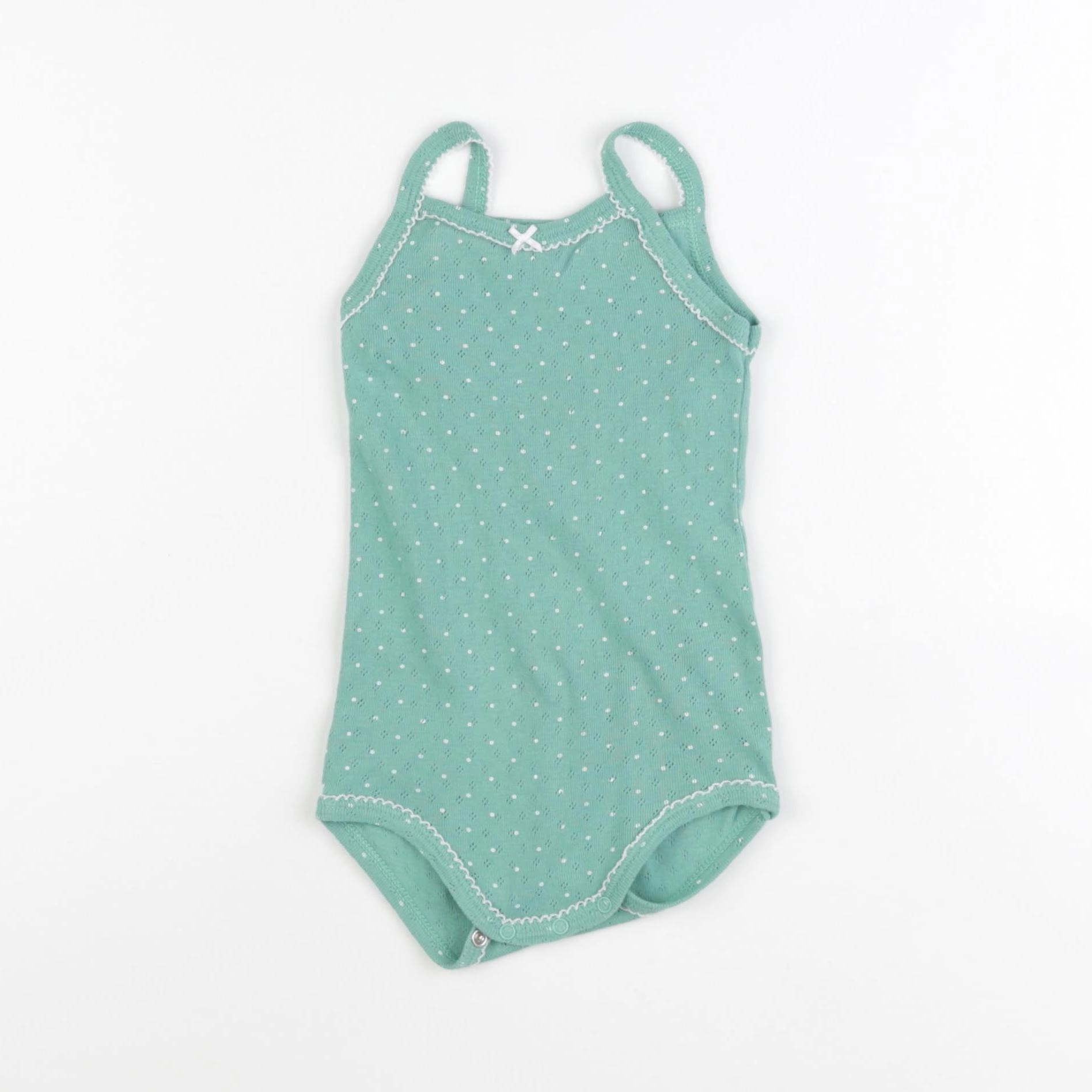 Petit Bateau - body vert - 12 mois