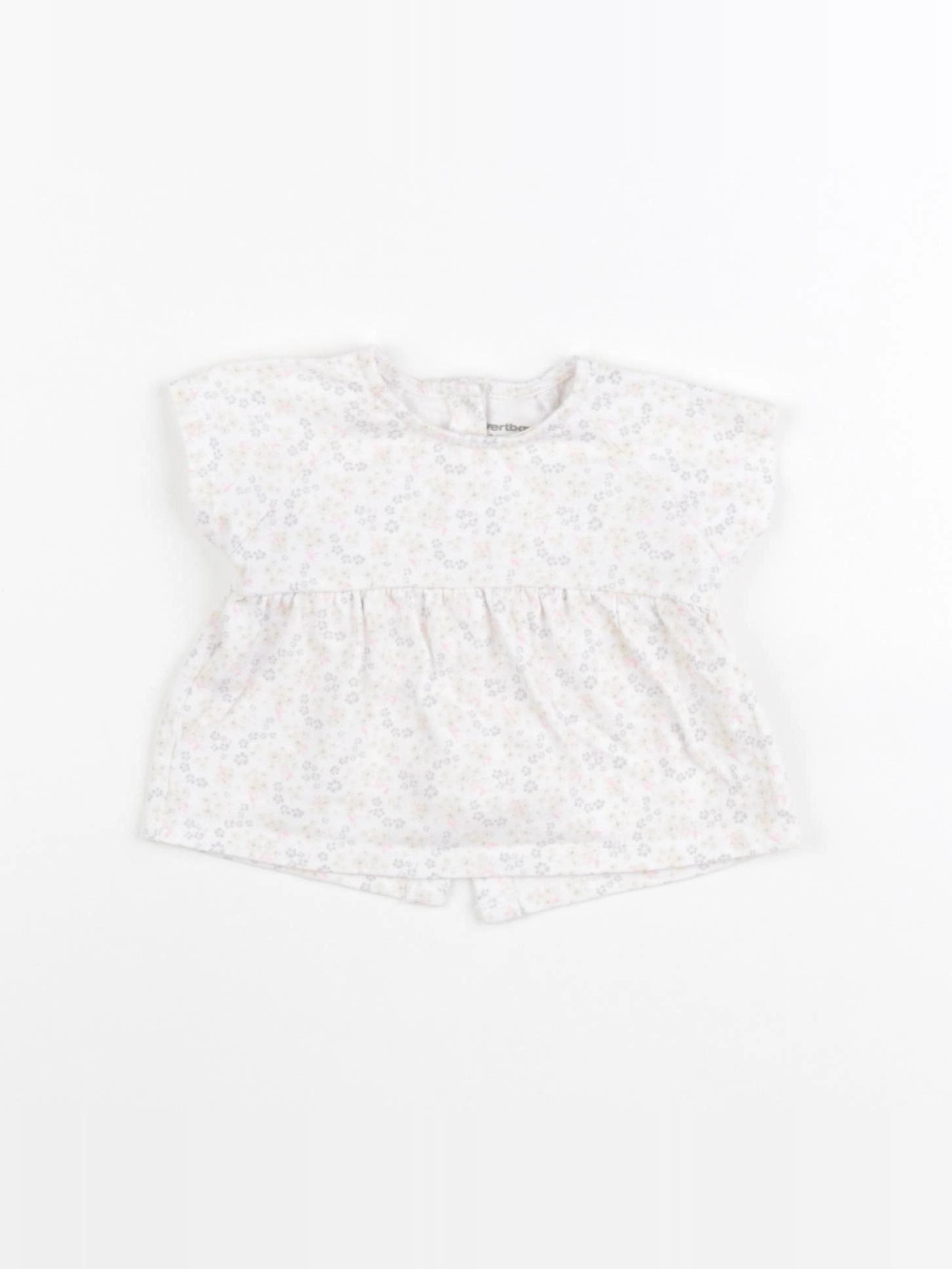 Vertbaudet - tee-shirt blanc - 3 mois