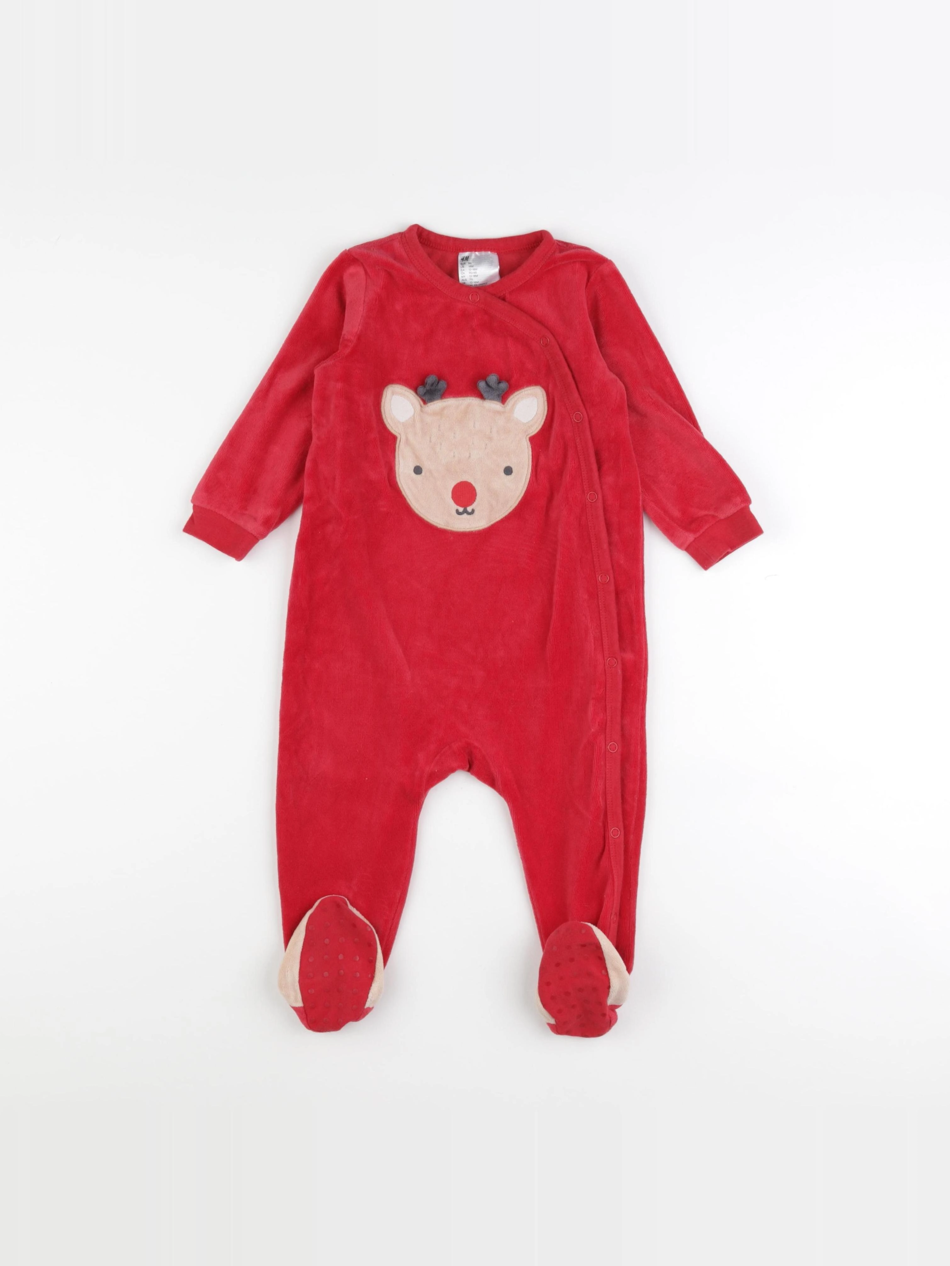 H&M - pyjama velours rouge - 12/18 mois