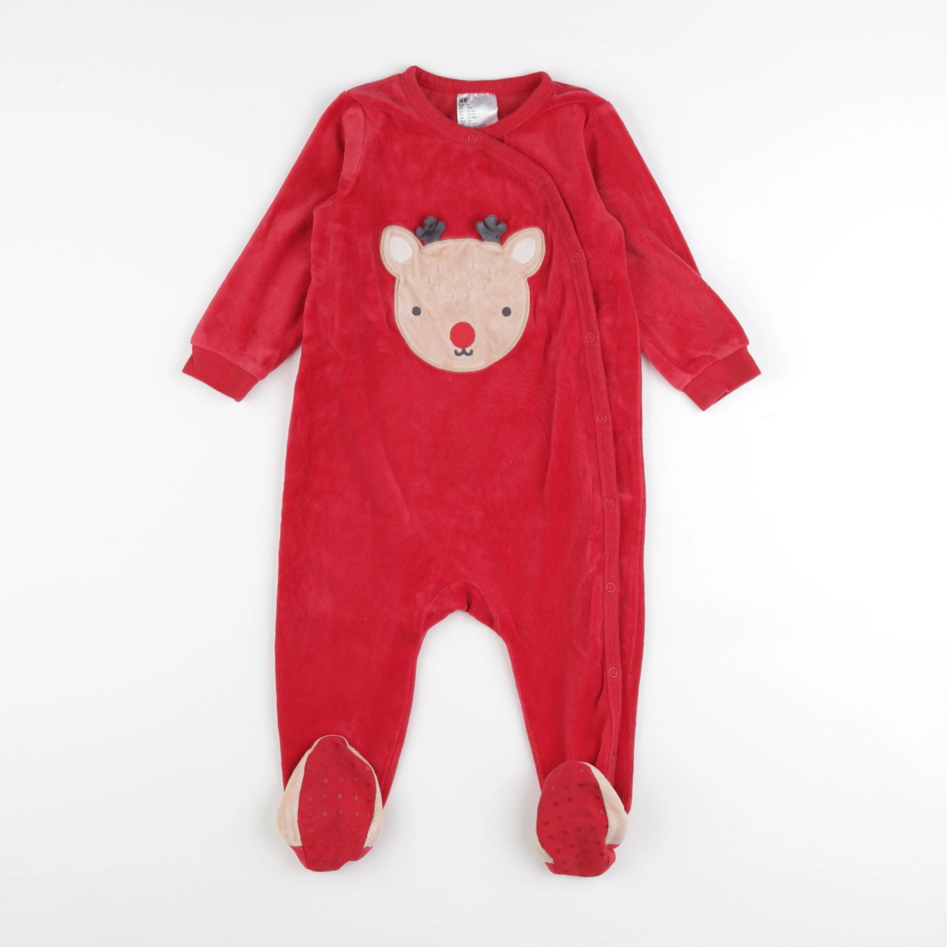 H&M - pyjama velours rouge - 12/18 mois