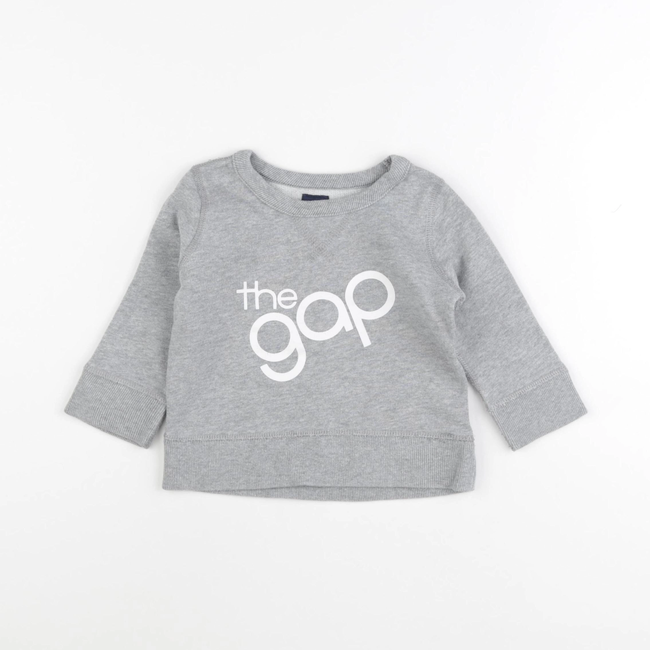 GAP - sweat gris - 12/18 mois