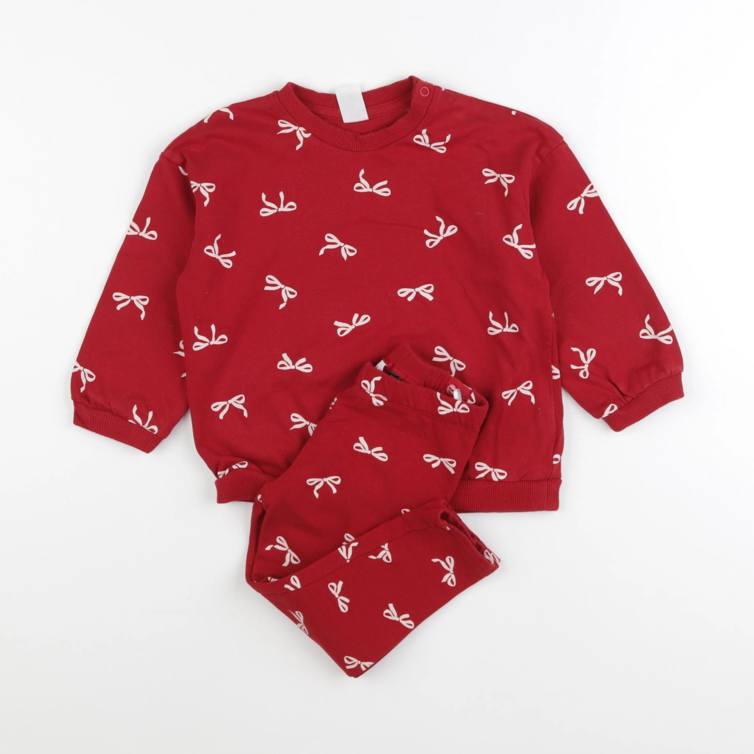 H&M - pyjama coton rouge - 18/24 mois