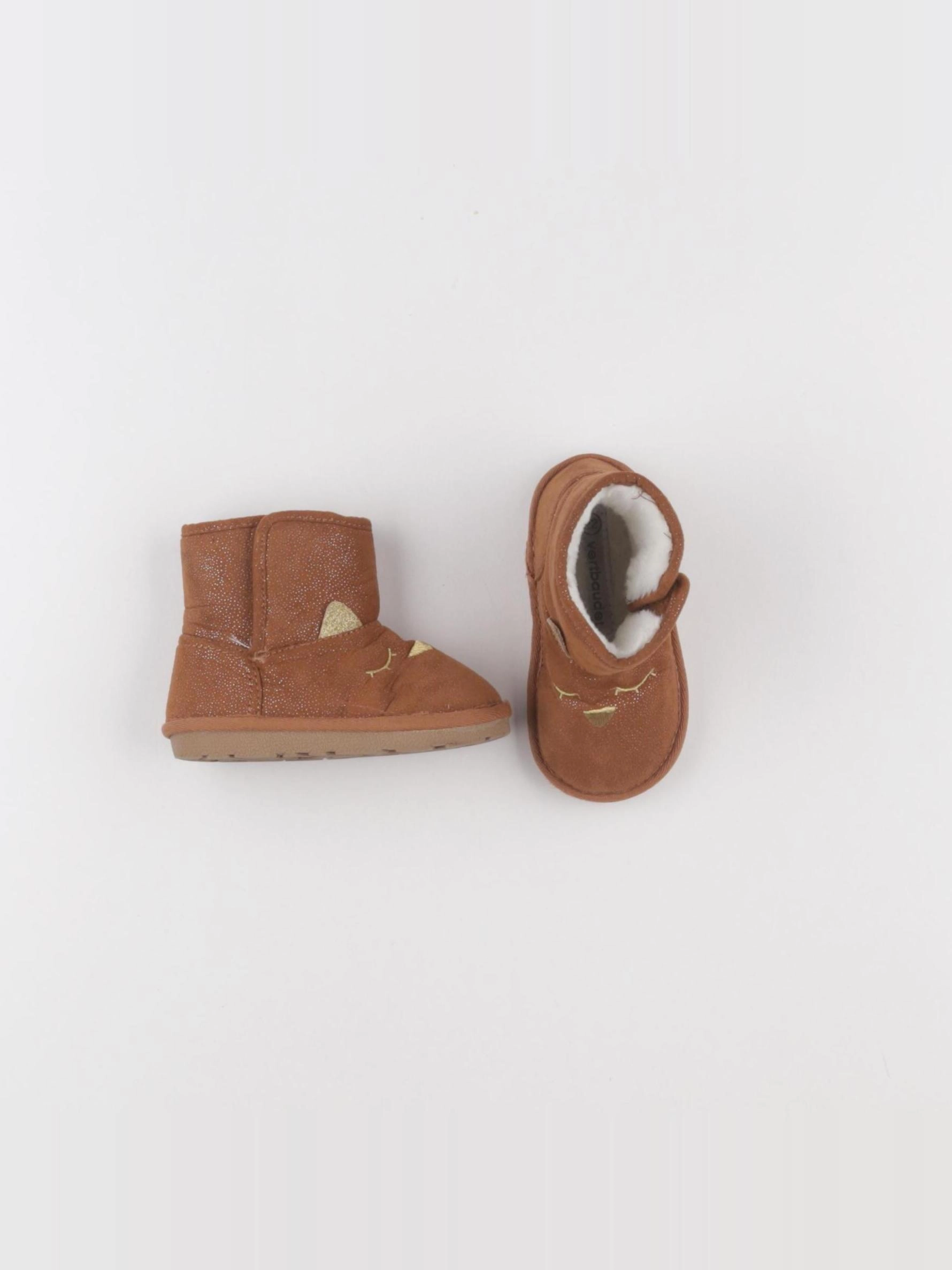 Vertbaudet - chaussons marron - pointure 22
