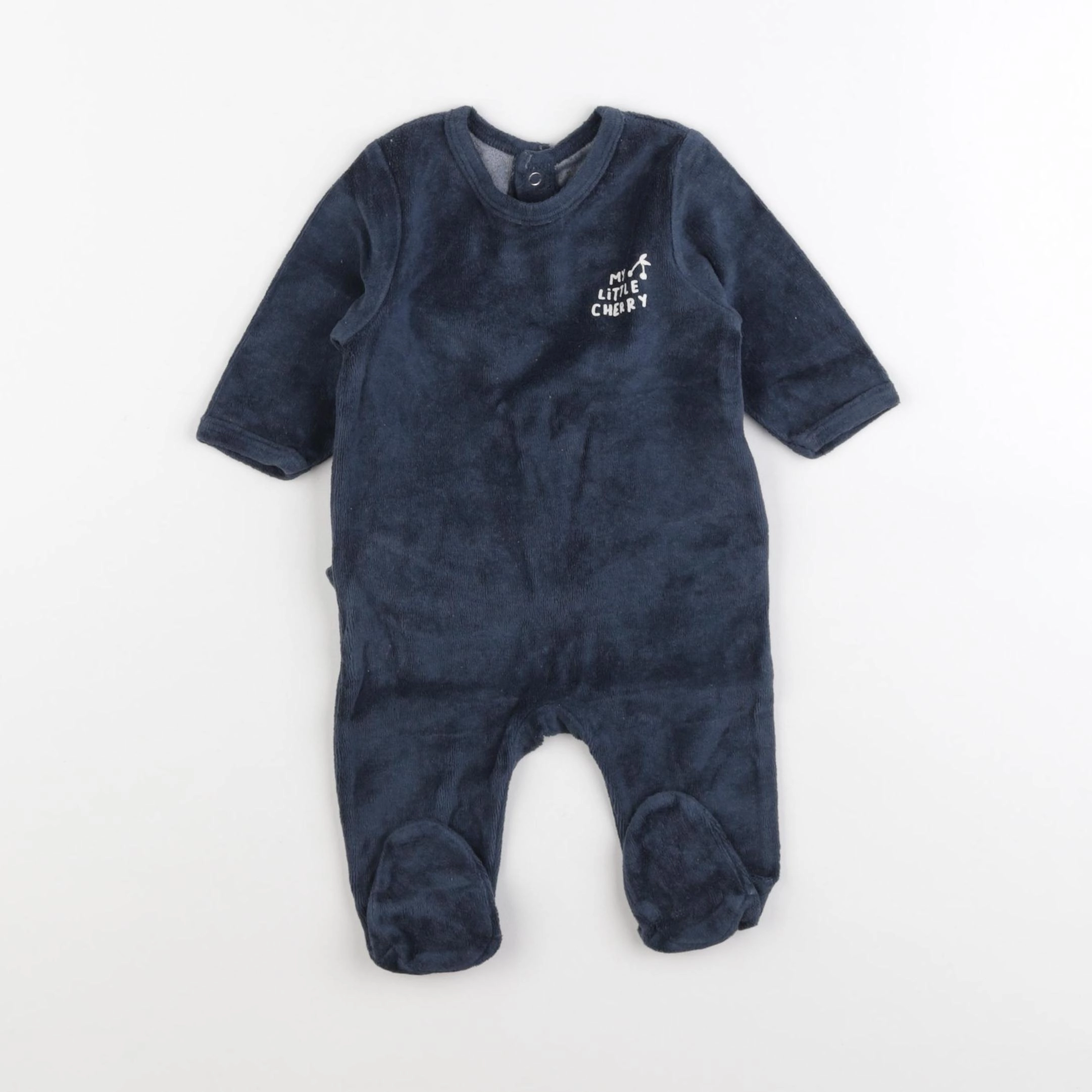Vertbaudet - pyjama velours bleu - 3 mois