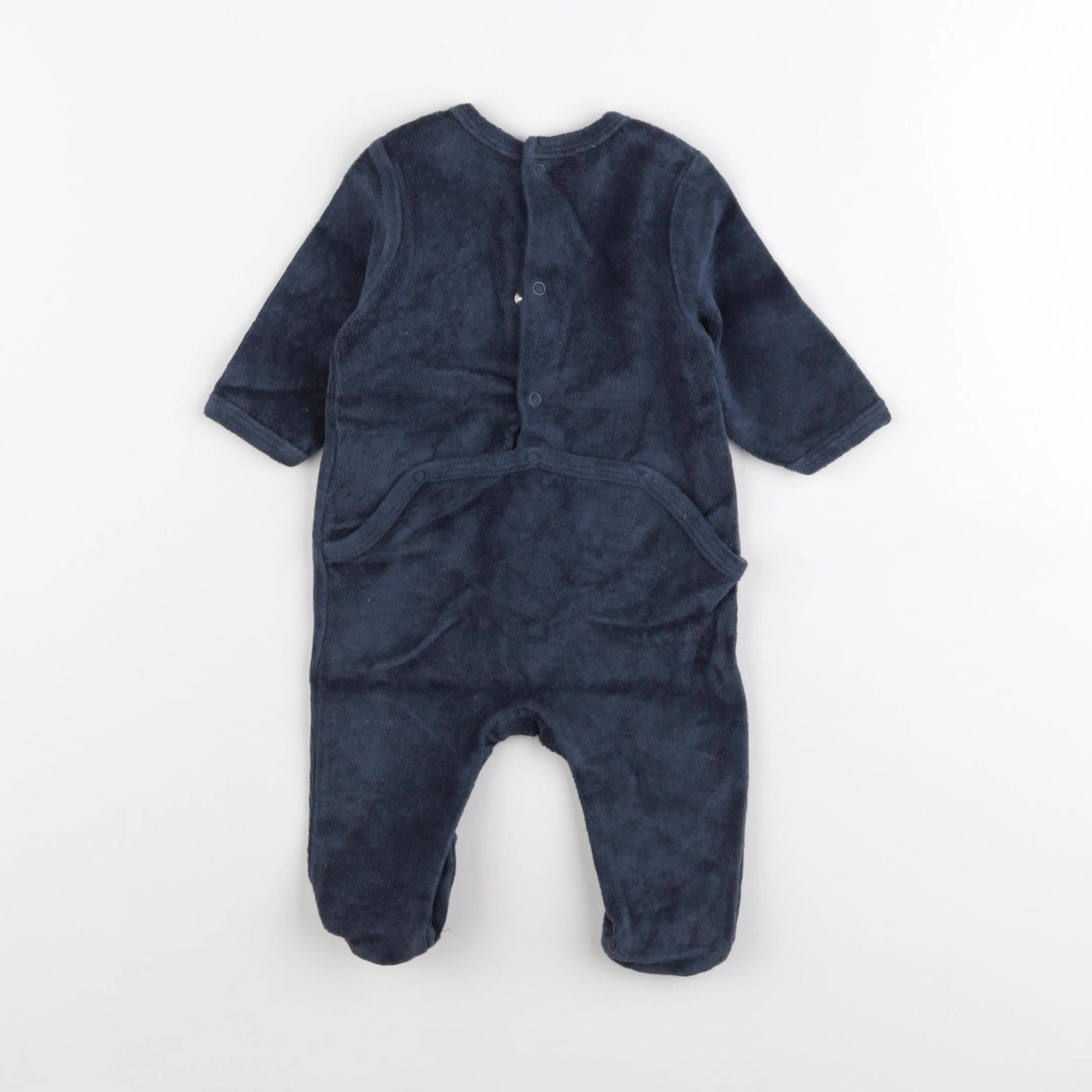 Vertbaudet - pyjama velours bleu - 3 mois