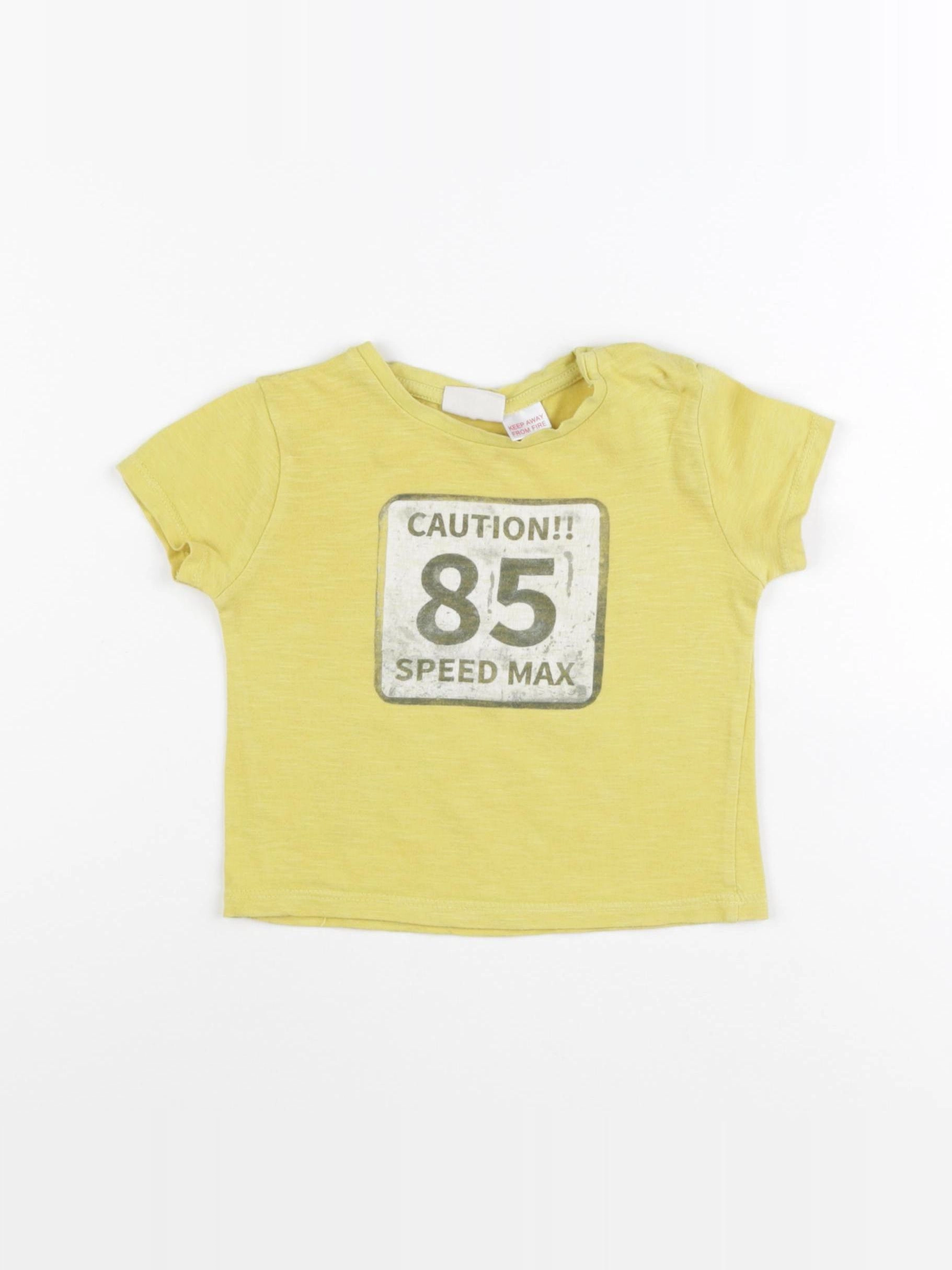 Zara - tee-shirt jaune - 6/9 mois