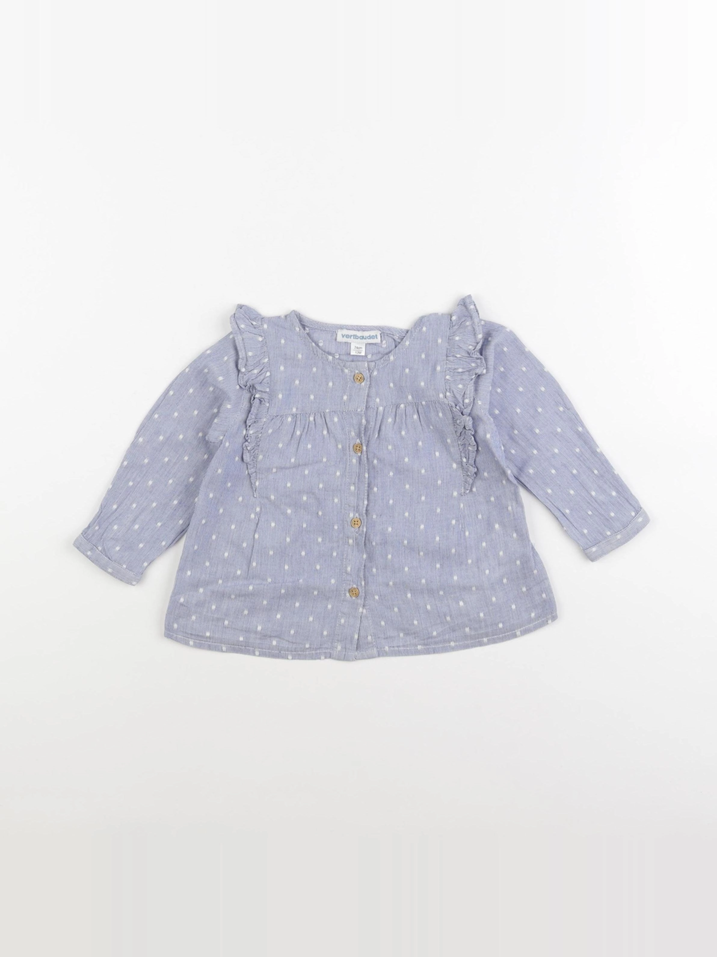 Vertbaudet - blouse bleu - 12 mois