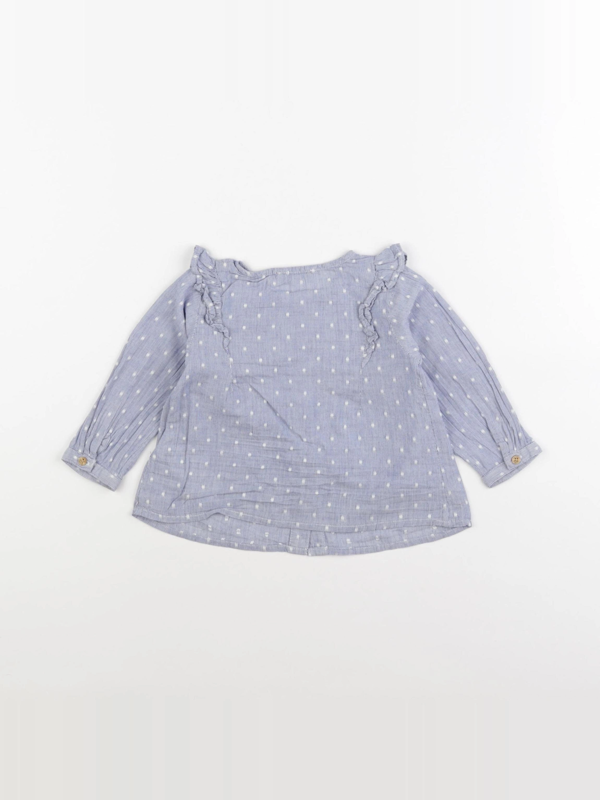 Vertbaudet - blouse bleu - 12 mois