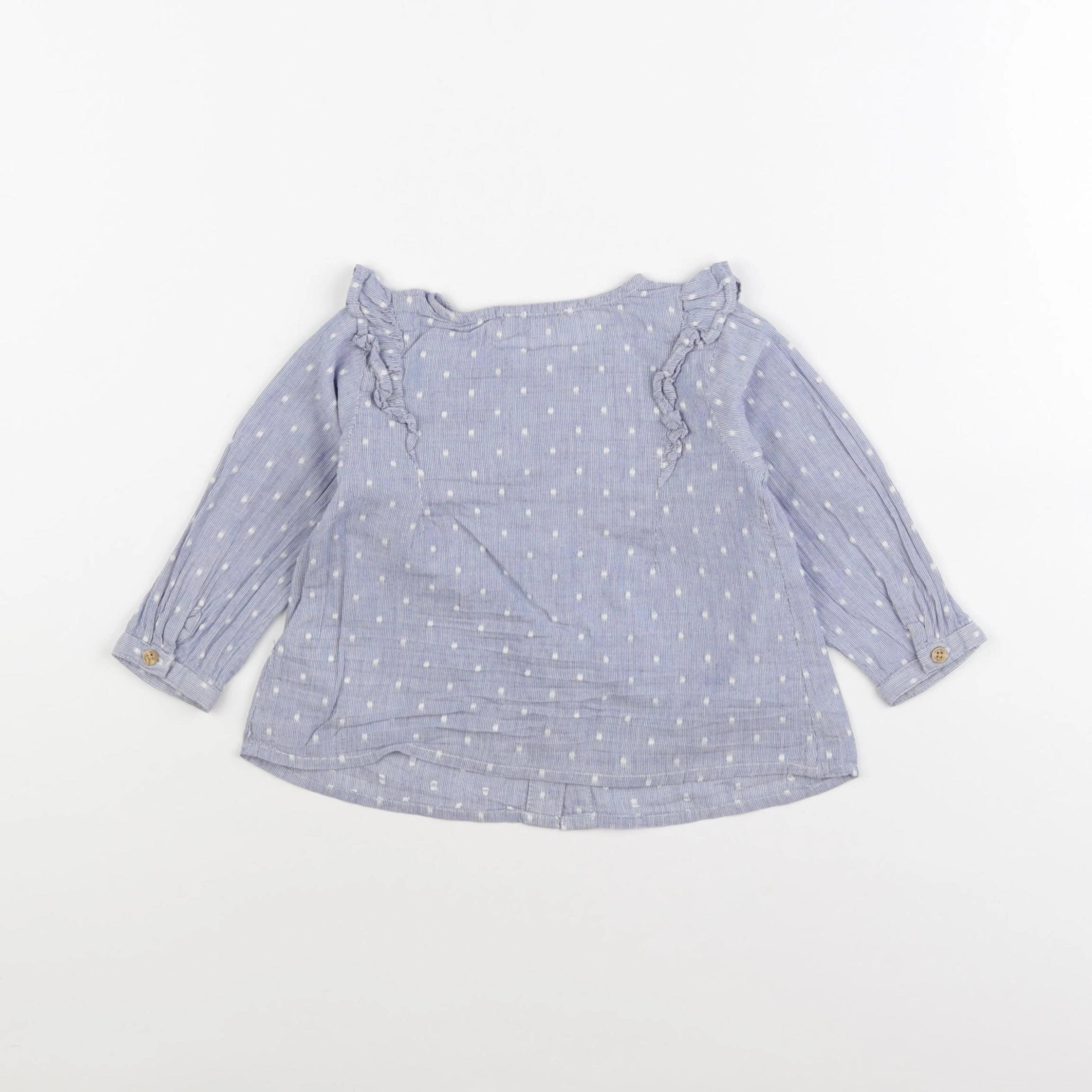Vertbaudet - blouse bleu - 12 mois
