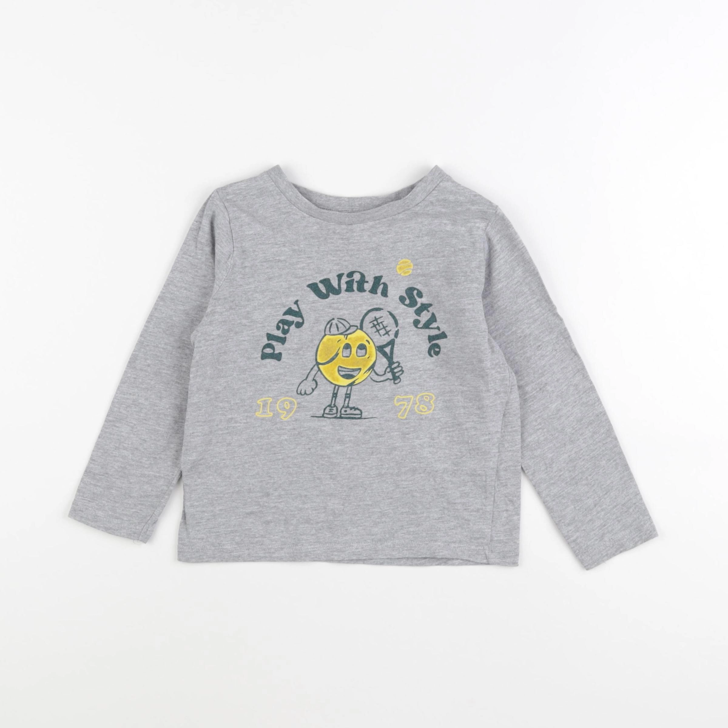 La Redoute - tee-shirt velours gris - 3 ans