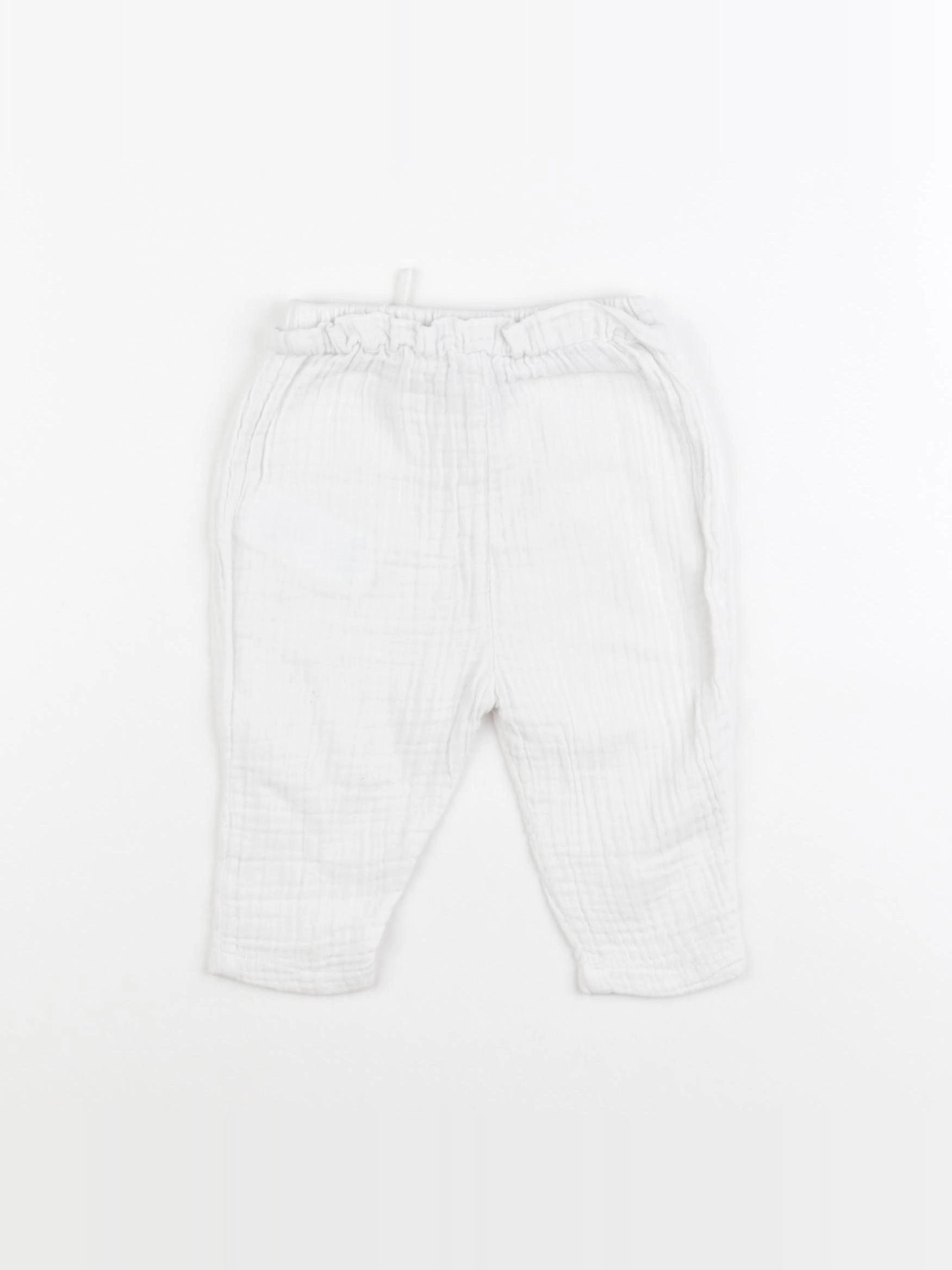 Vertbaudet - pantalon blanc - 6 mois