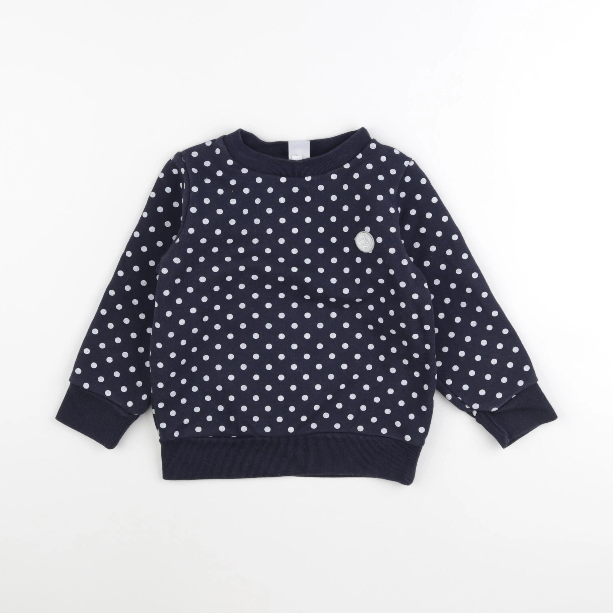 Petit Bateau - sweat bleu, blanc - 3 ans