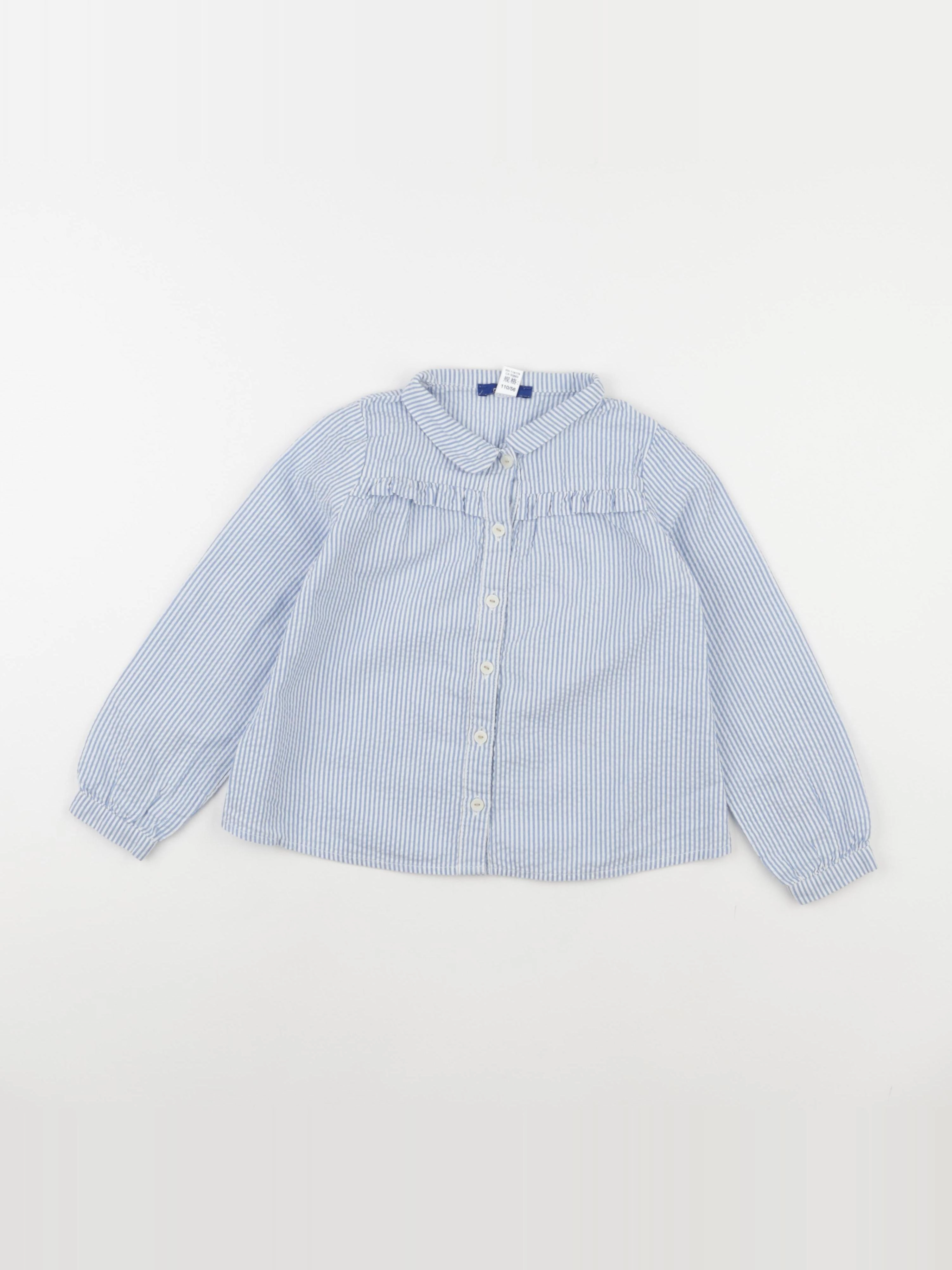 Okaidi - blouse bleu, blanc - 5 ans