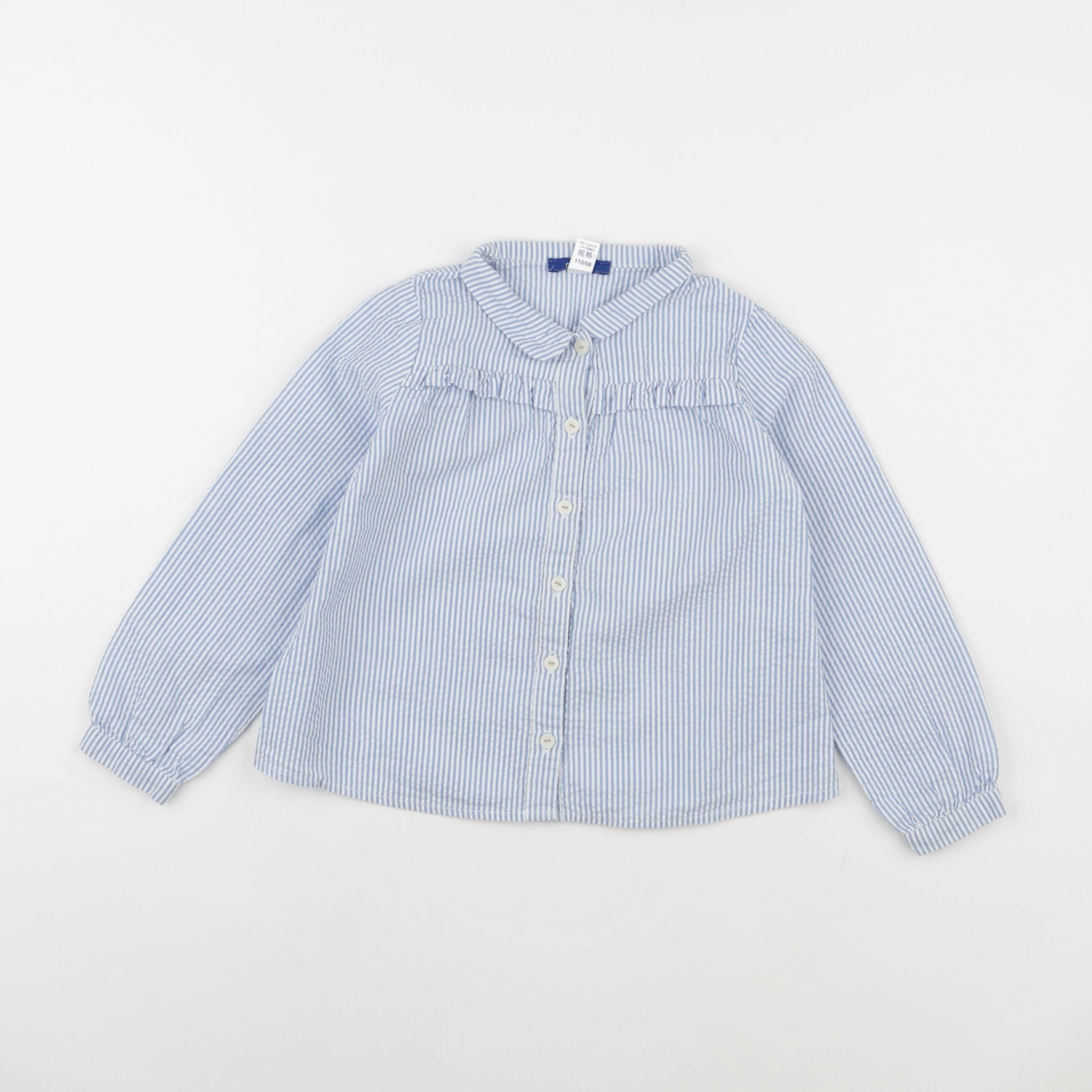 Okaidi - blouse bleu, blanc - 5 ans