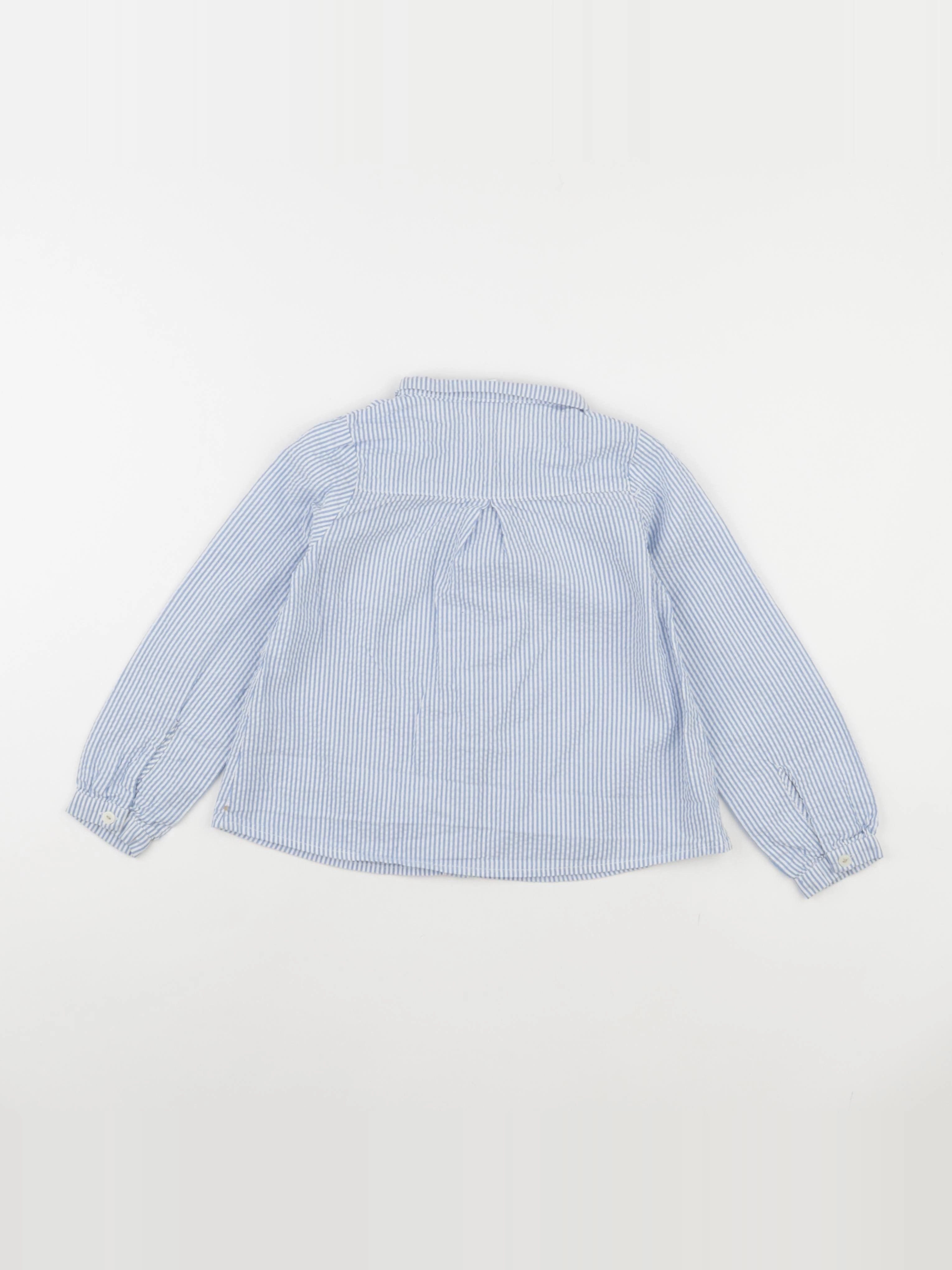 Okaidi - blouse bleu, blanc - 5 ans