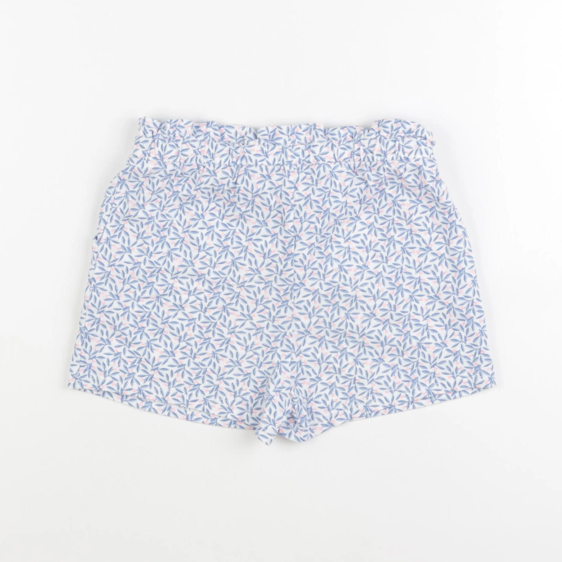Okaidi - short blanc, bleu - 7 ans