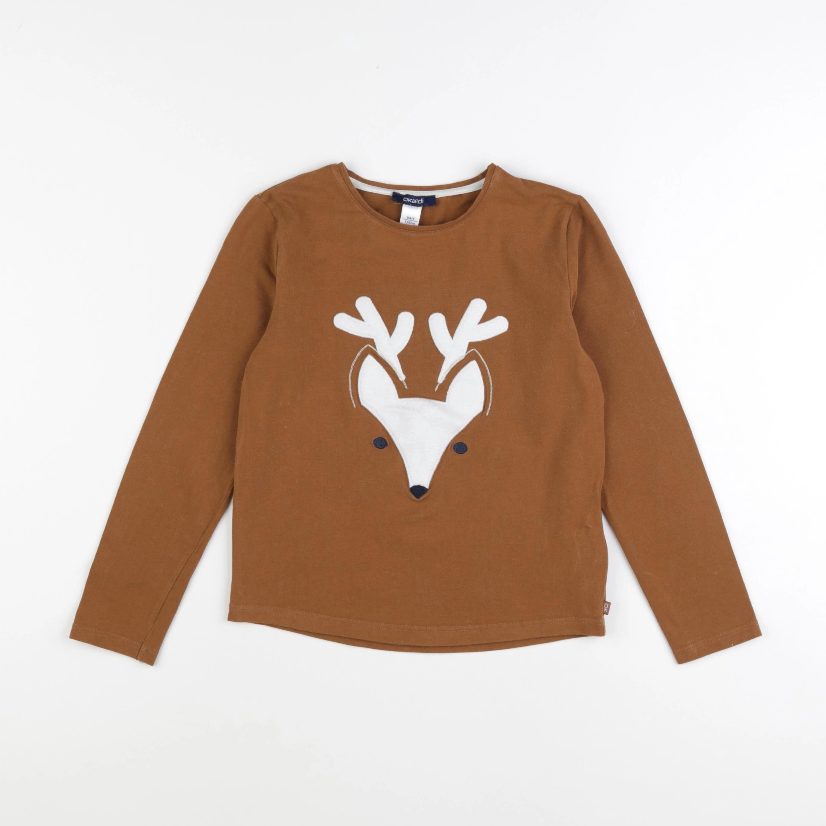 Okaidi - tee-shirt marron - 8 ans
