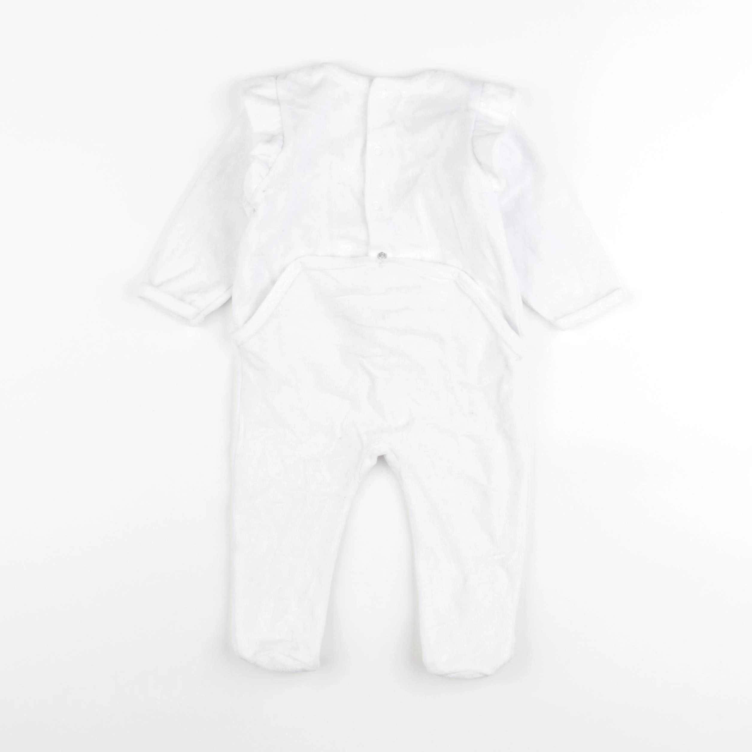 Vertbaudet - pyjama velours blanc - 9 mois