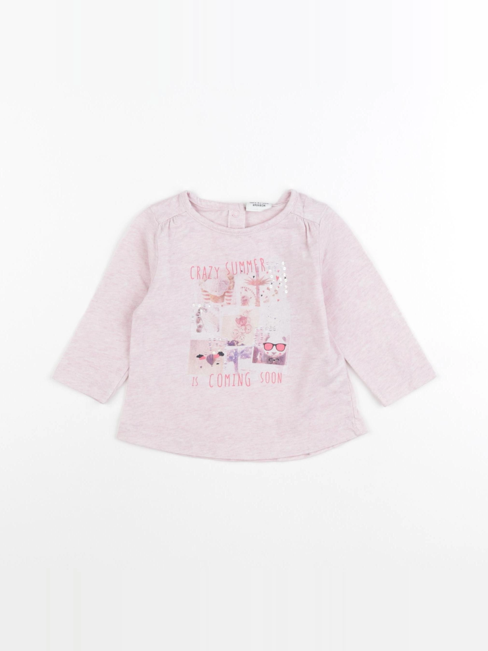 Tape à l'oeil - tee-shirt rose - 6 mois