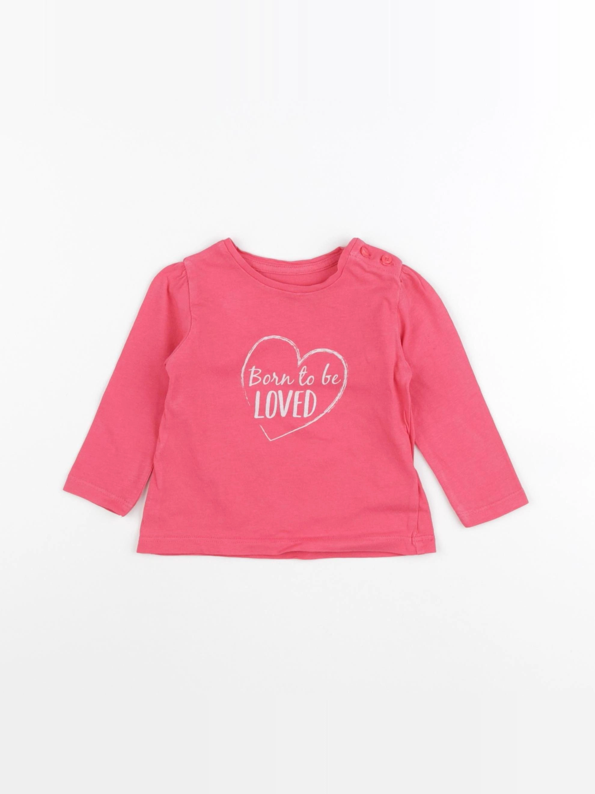 Vertbaudet - tee-shirt rose - 6 mois