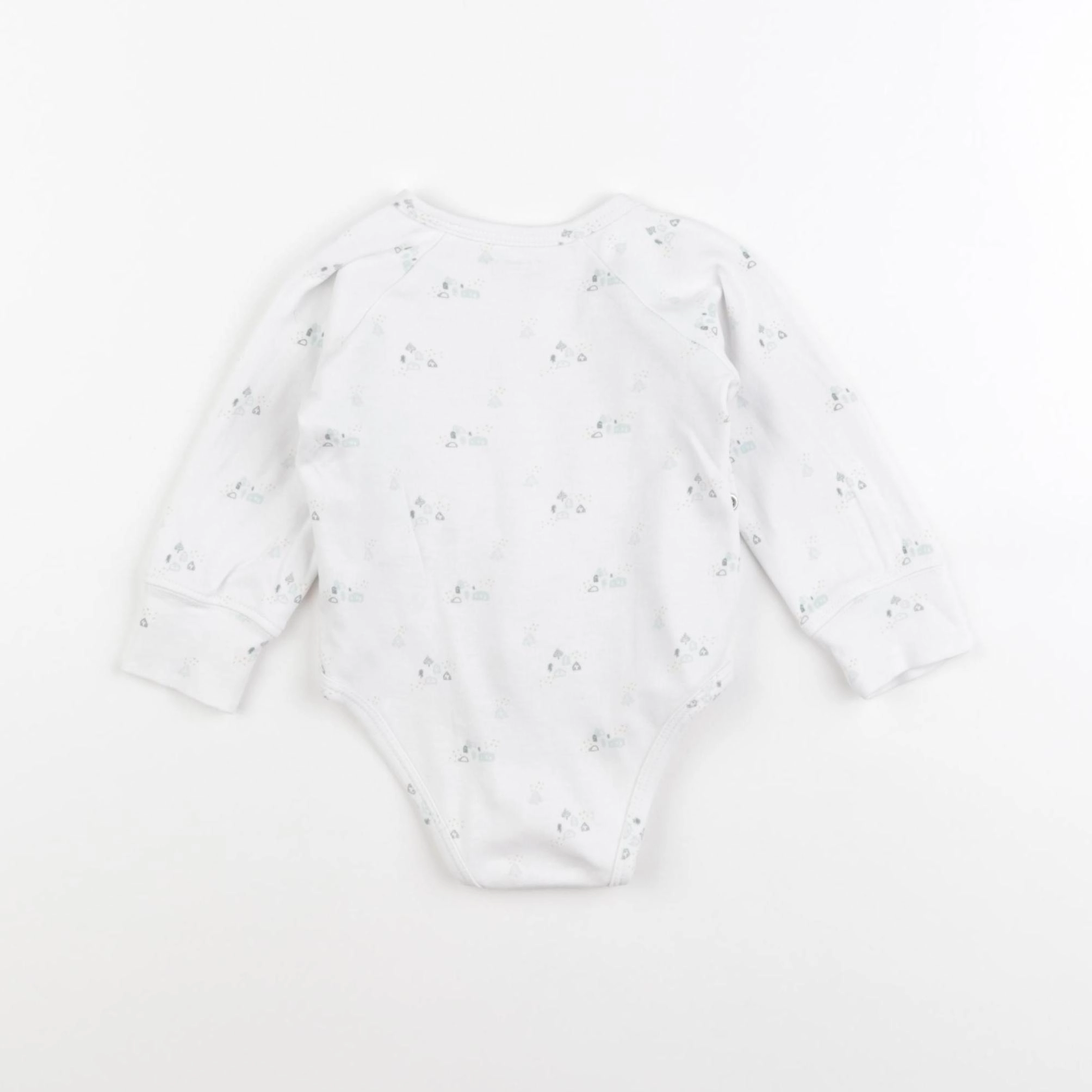 Vertbaudet - body blanc, bleu - 6 mois