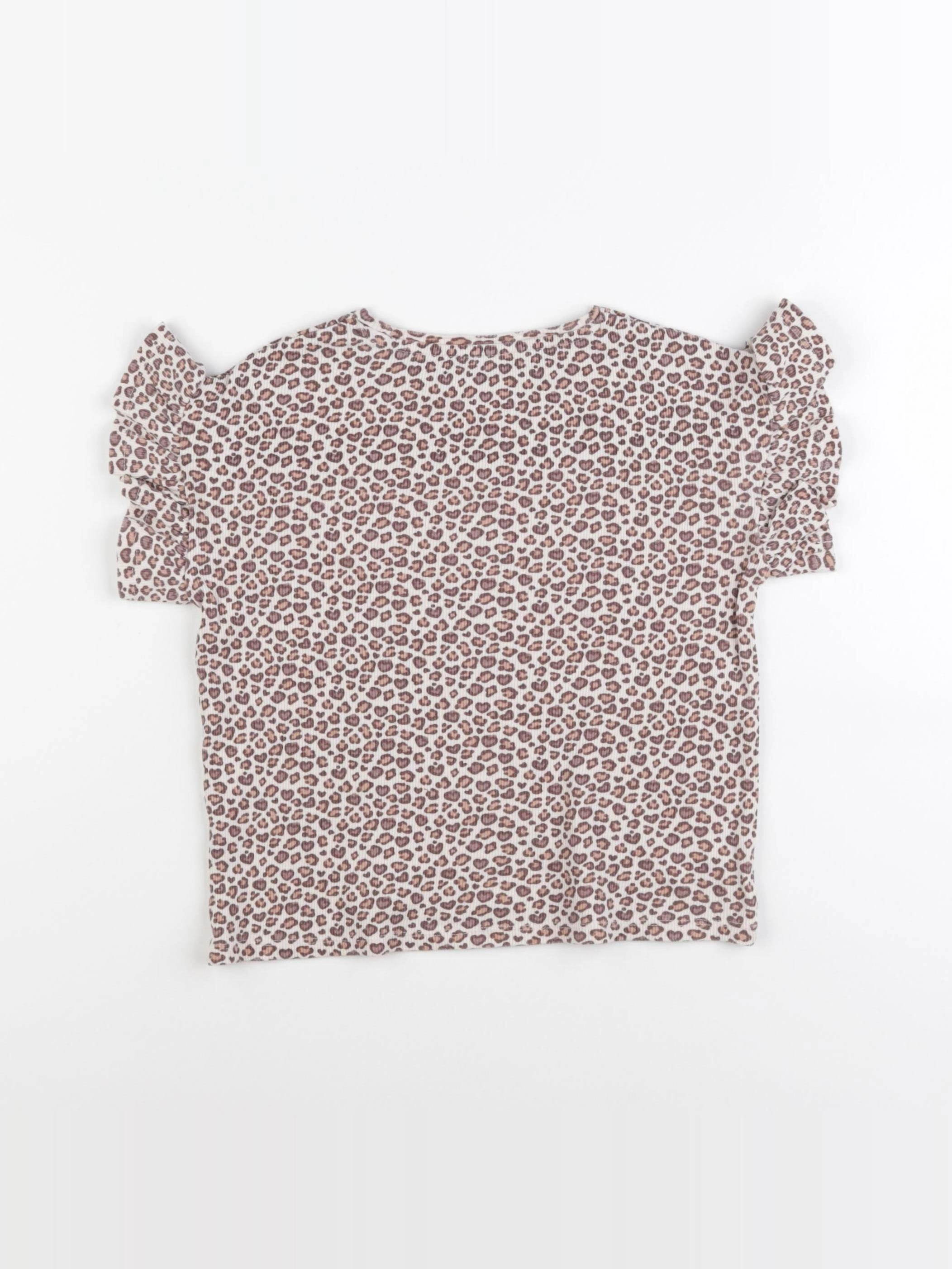 Vertbaudet - tee-shirt blanc, marron - 5 ans