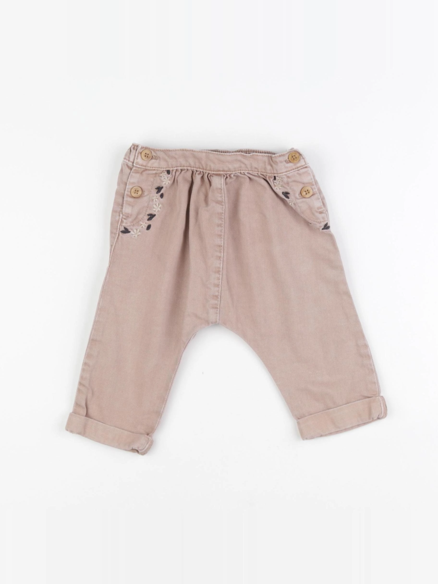 Vertbaudet - pantalon beige - 9 mois