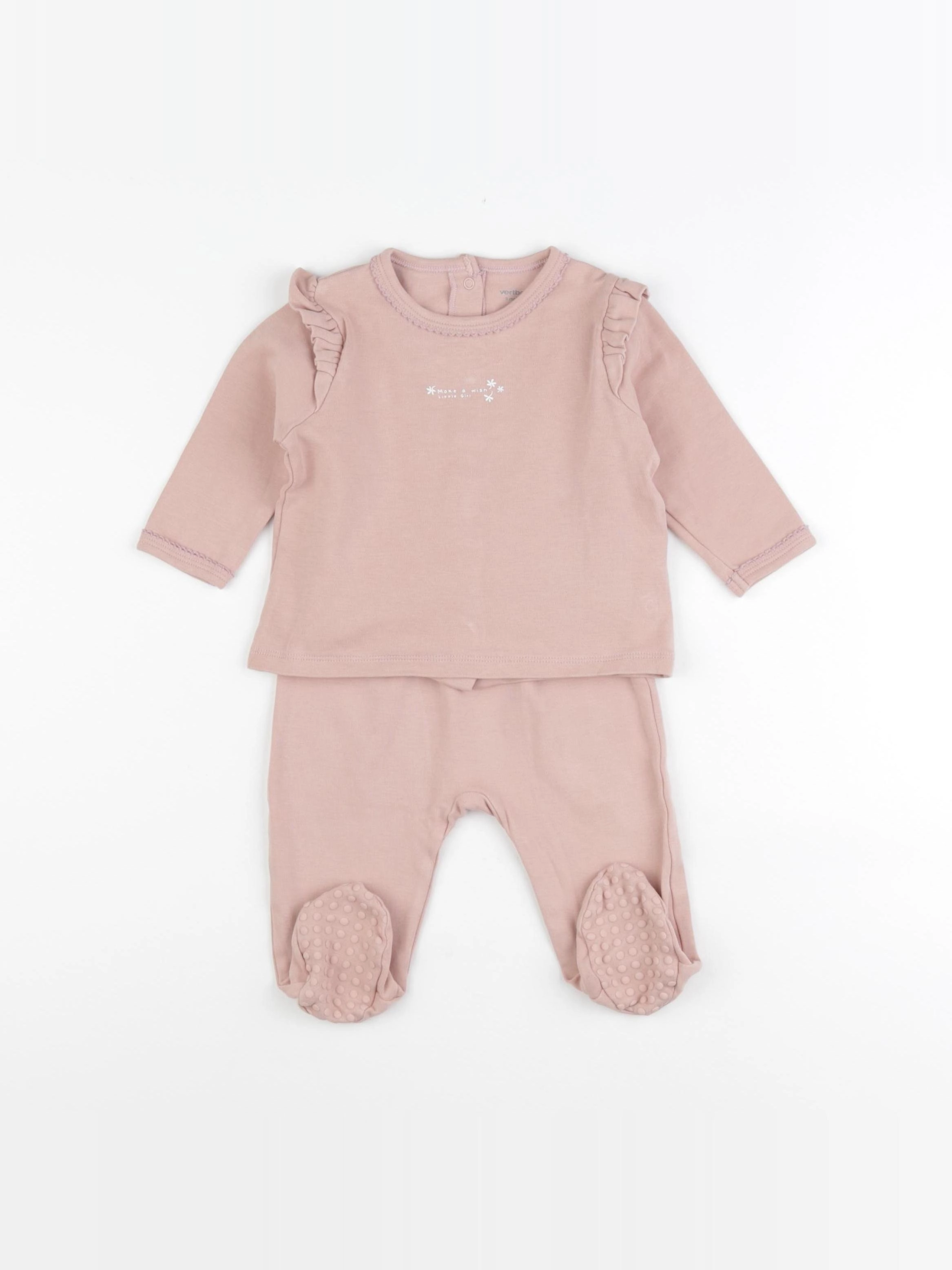 Vertbaudet - pyjama coton rose - 9 mois