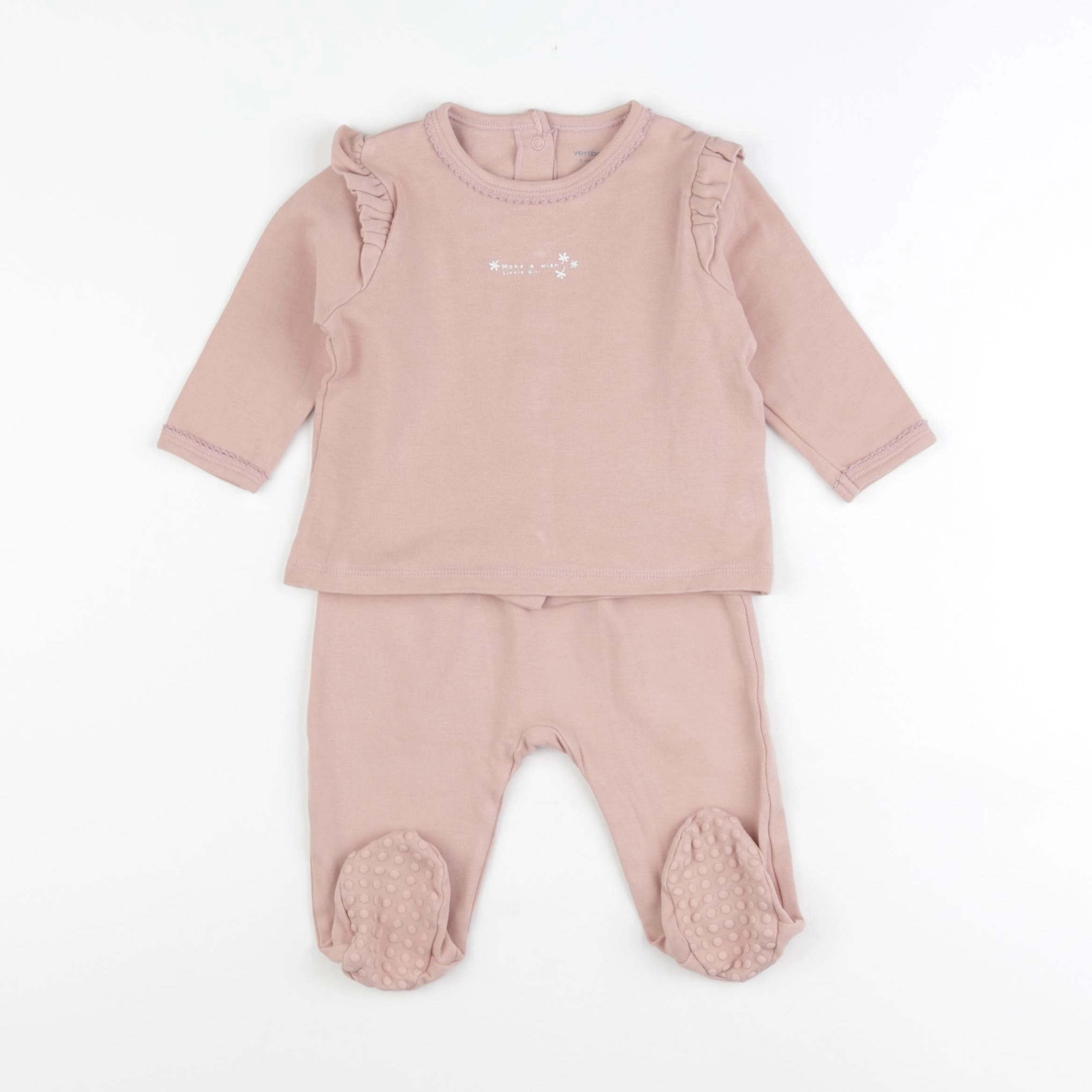Vertbaudet - pyjama coton rose - 9 mois
