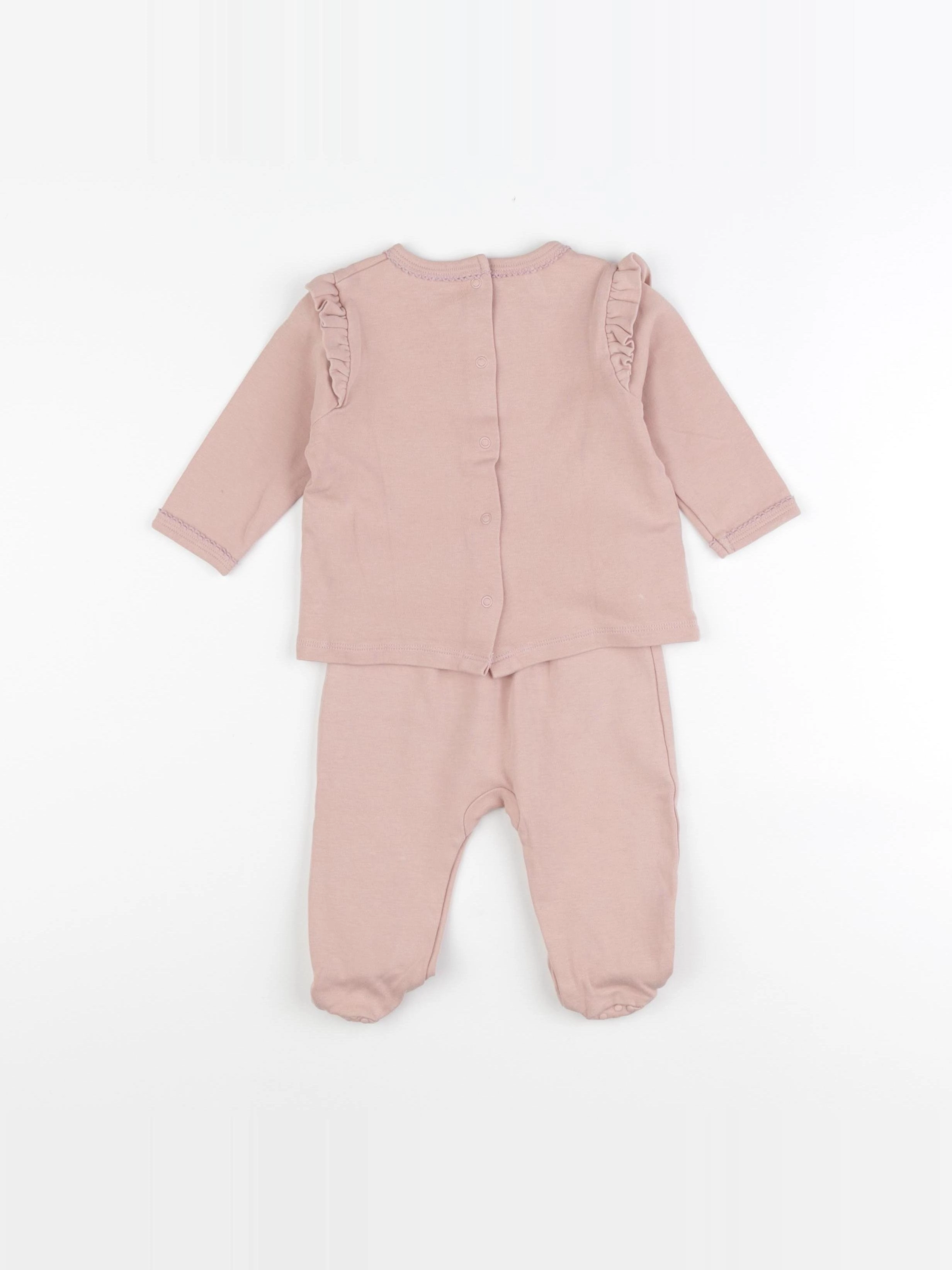 Vertbaudet - pyjama coton rose - 9 mois
