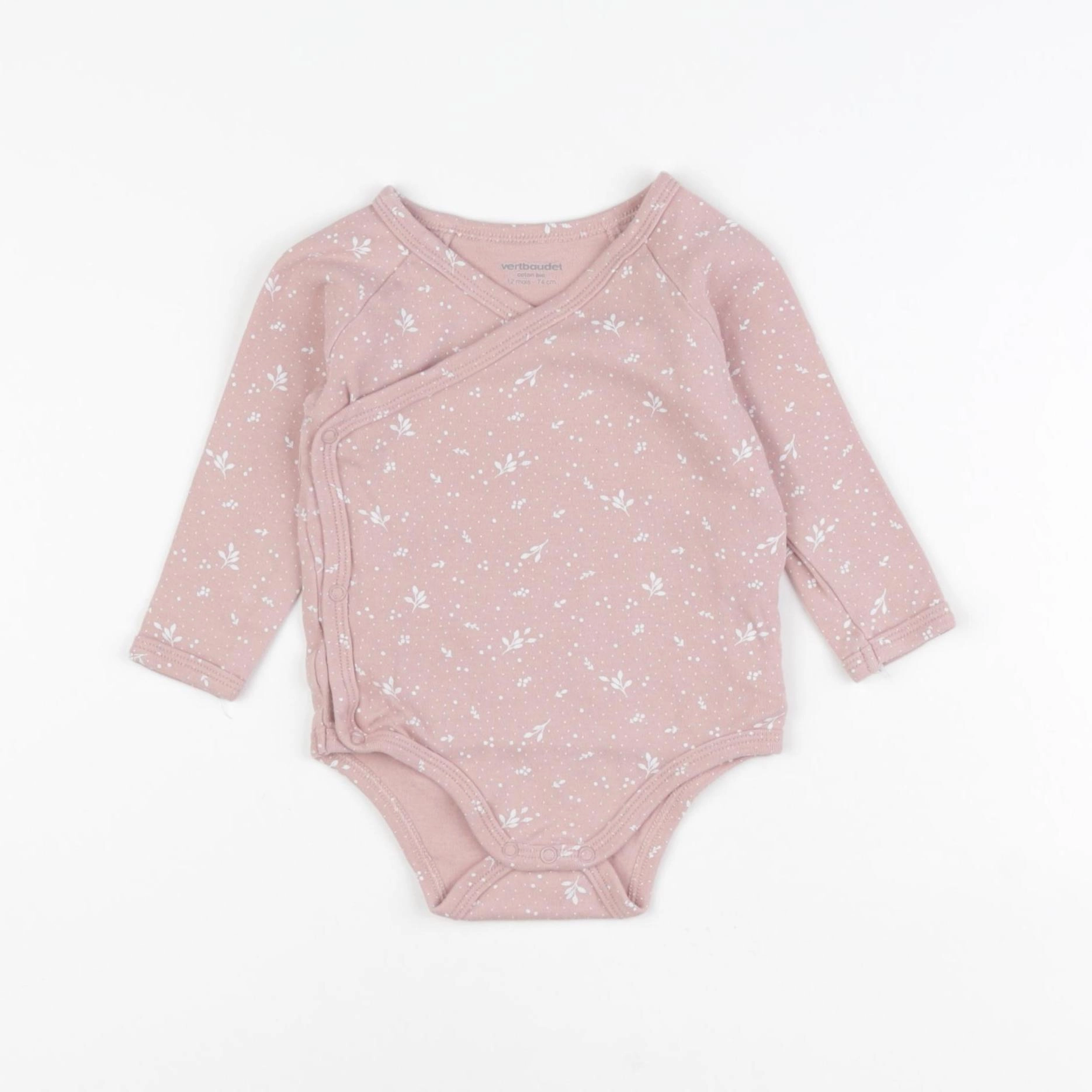Vertbaudet - body rose - 12 mois