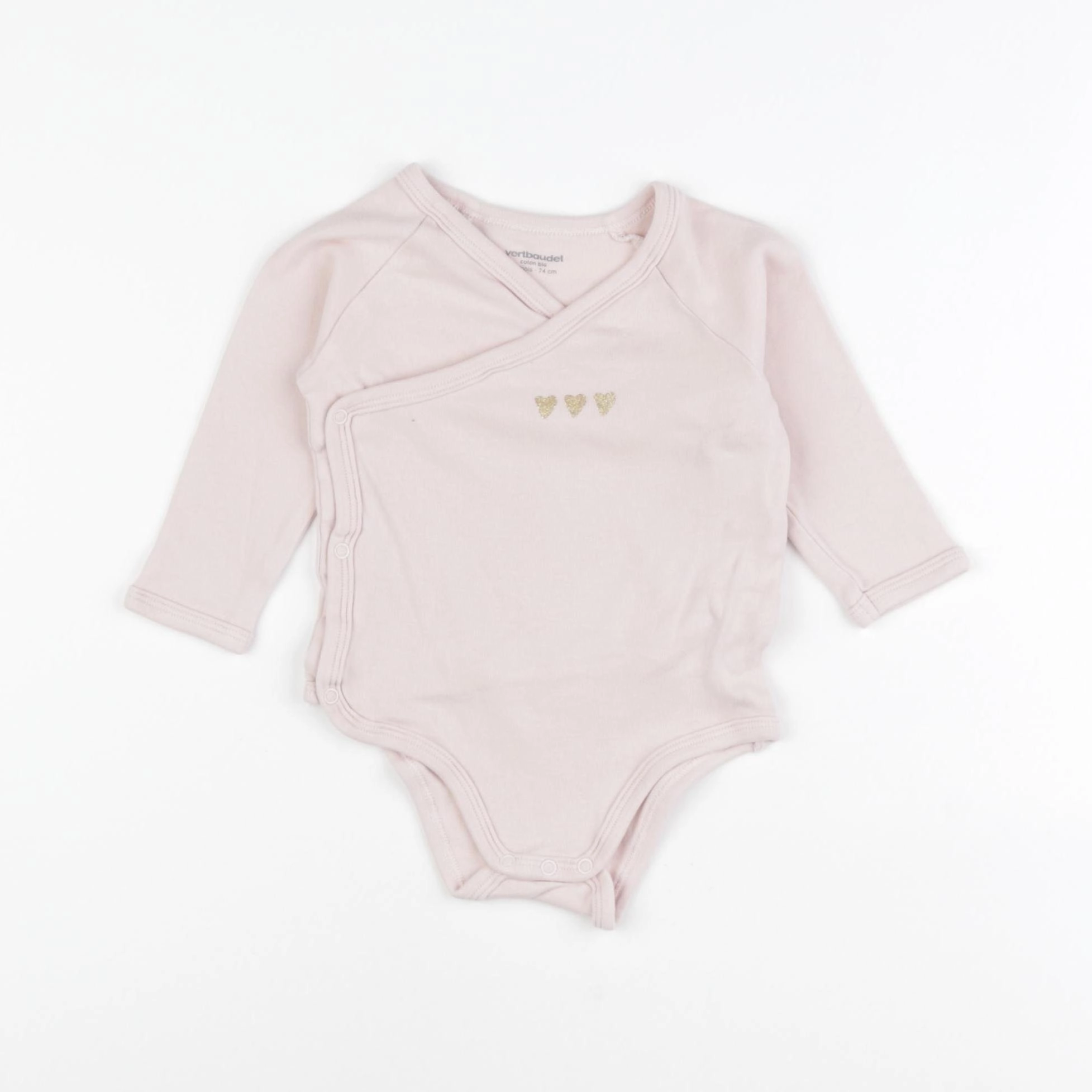 Vertbaudet - body rose - 12 mois
