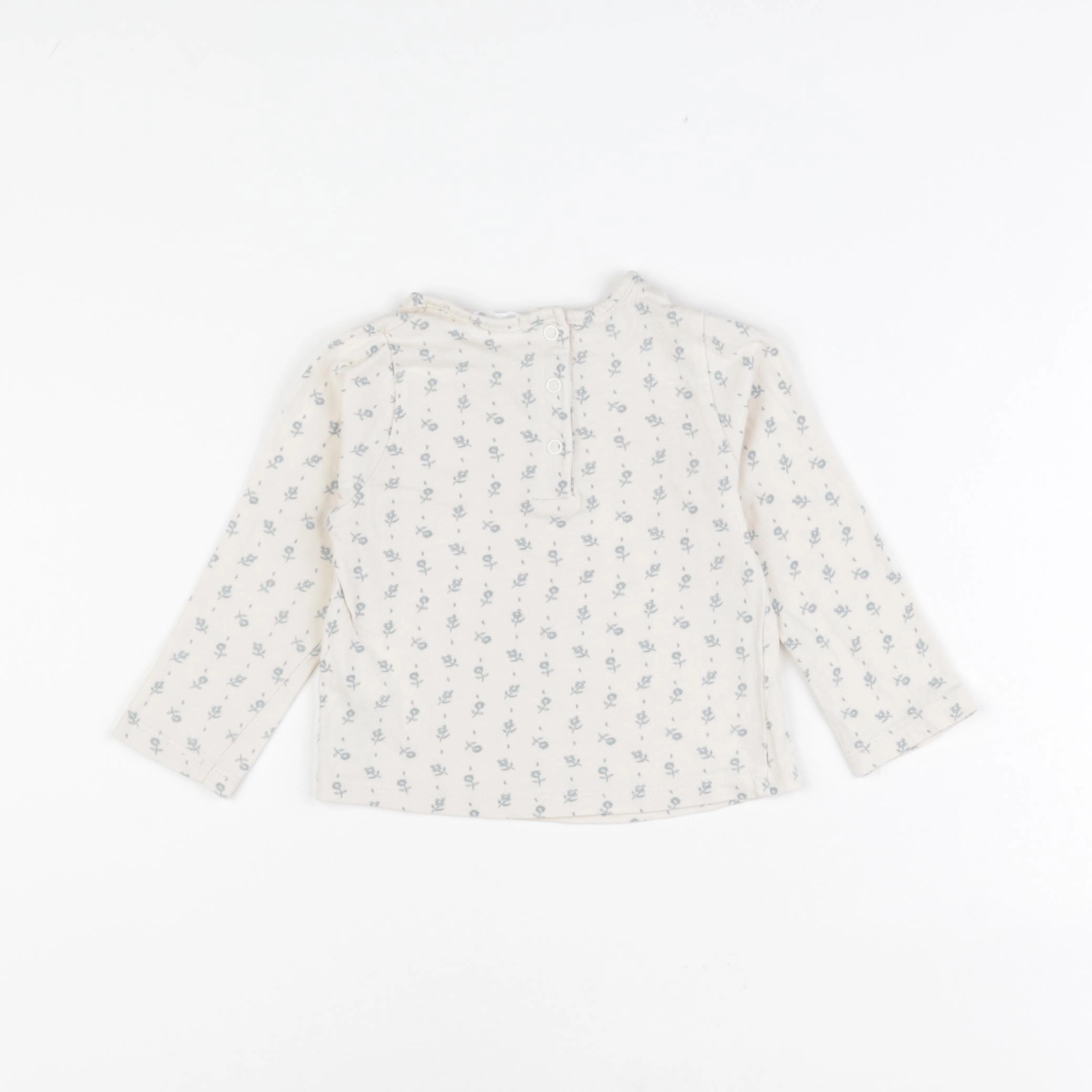 Vertbaudet - tee-shirt beige, bleu - 12 mois