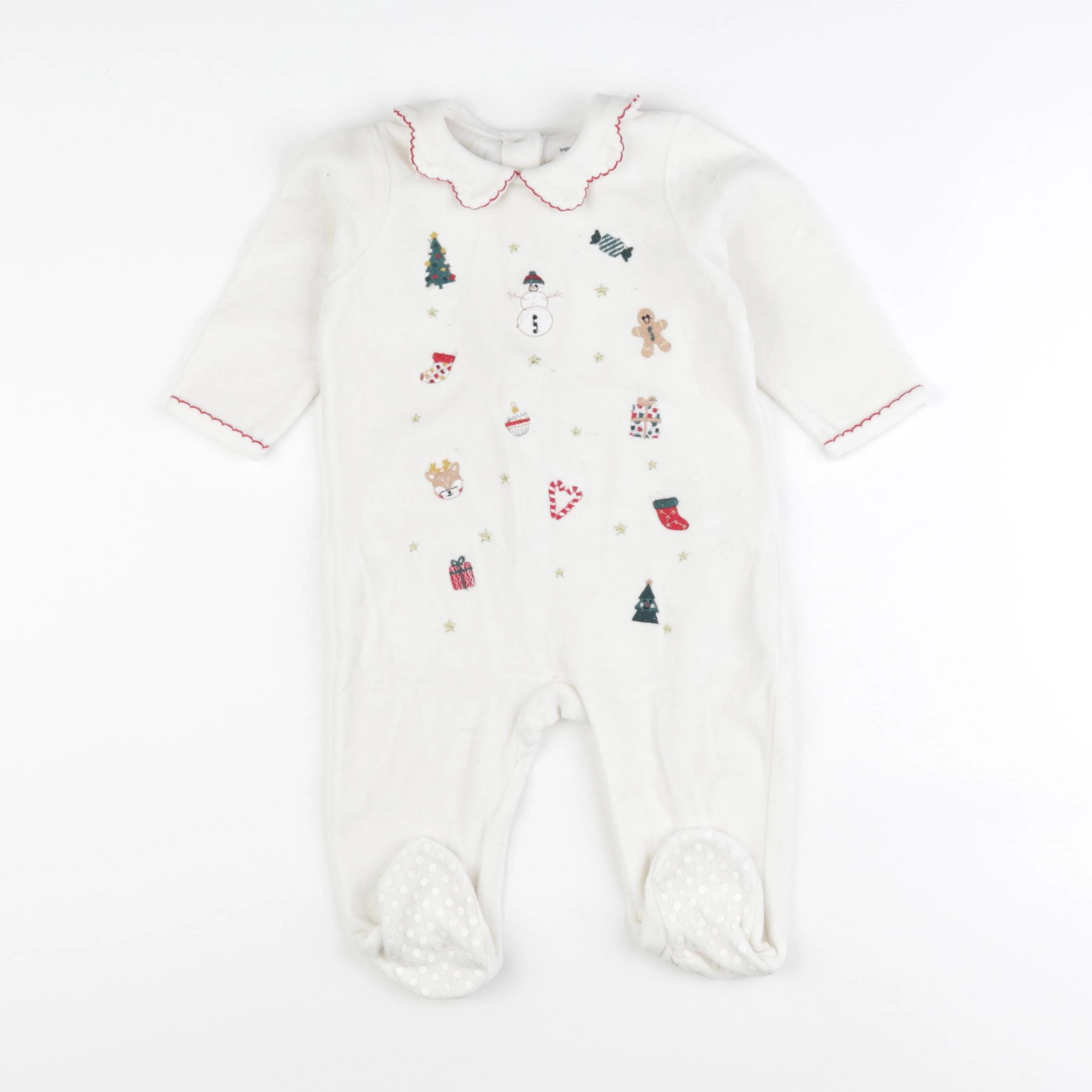 Vertbaudet - pyjama velours blanc - 12 mois