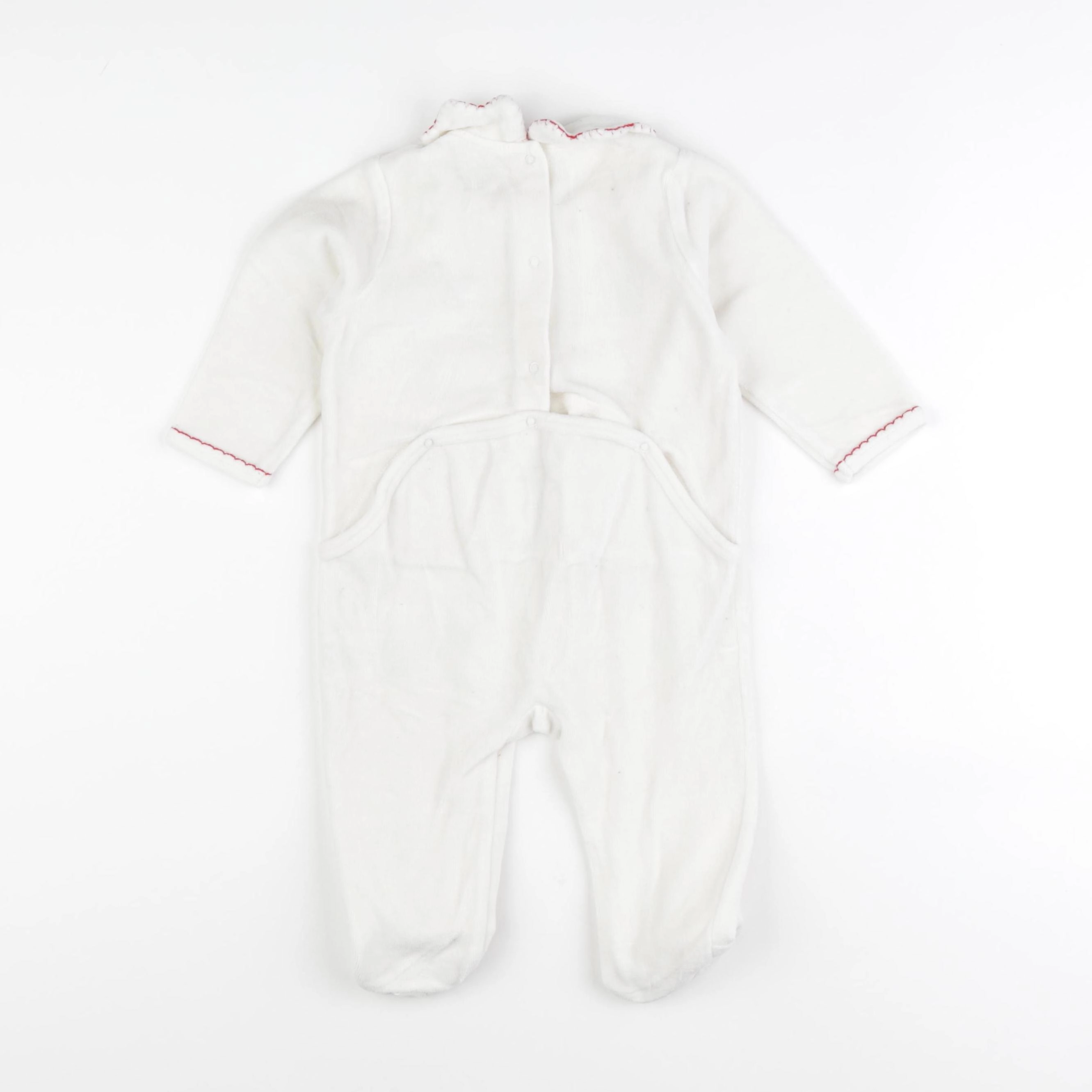 Vertbaudet - pyjama velours blanc - 12 mois