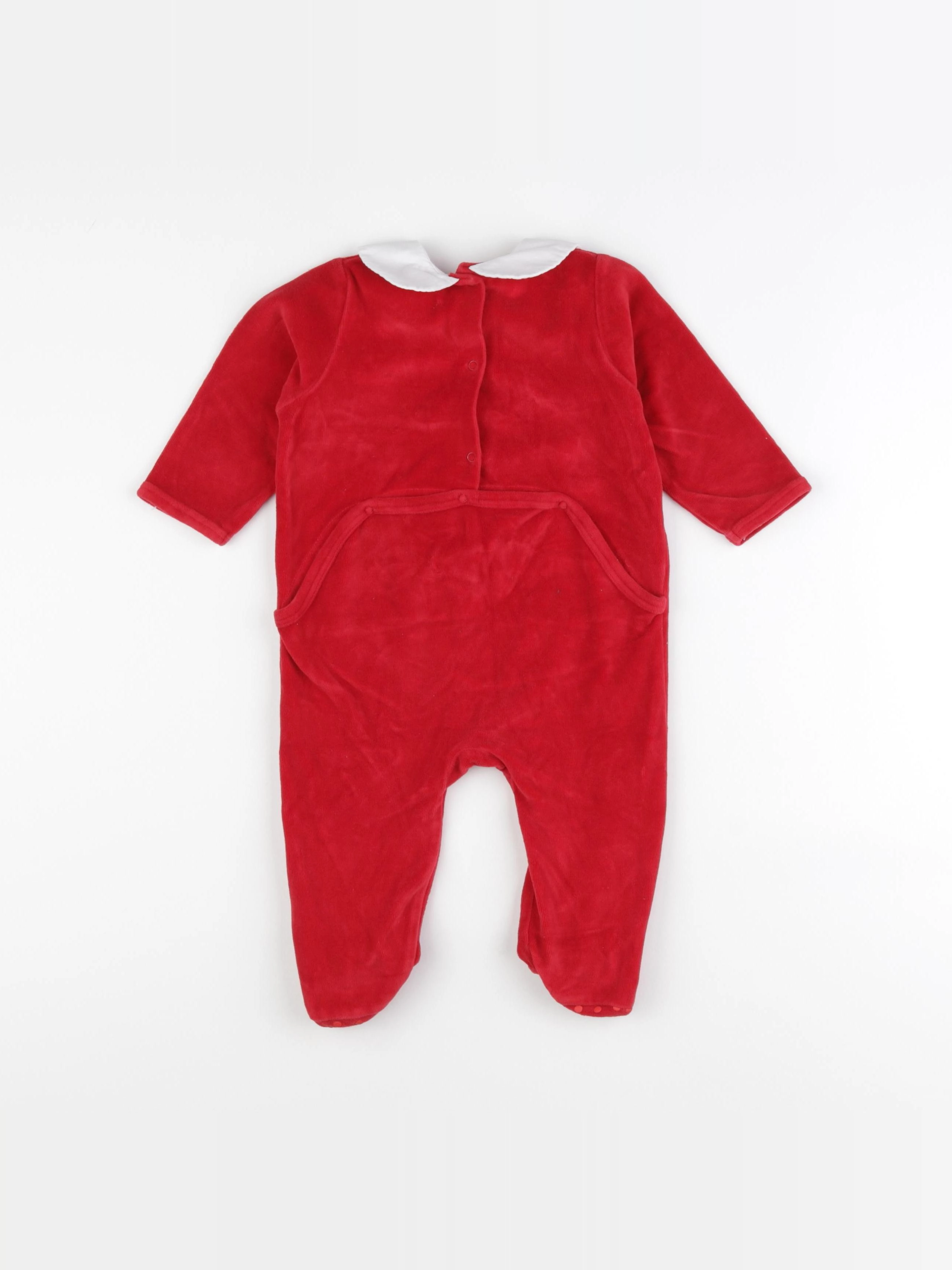 Vertbaudet - pyjama velours rouge - 12 mois