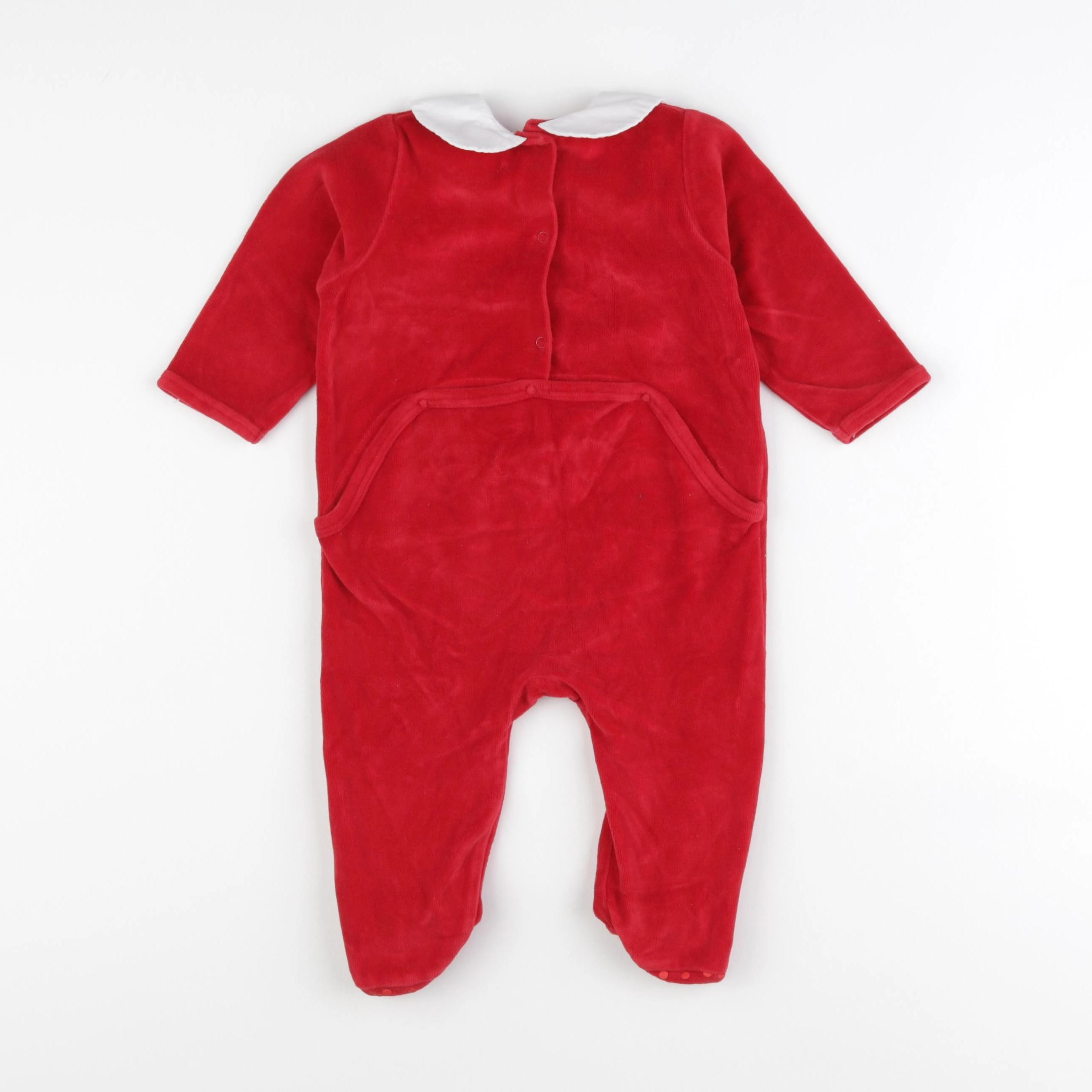 Vertbaudet - pyjama velours rouge - 12 mois