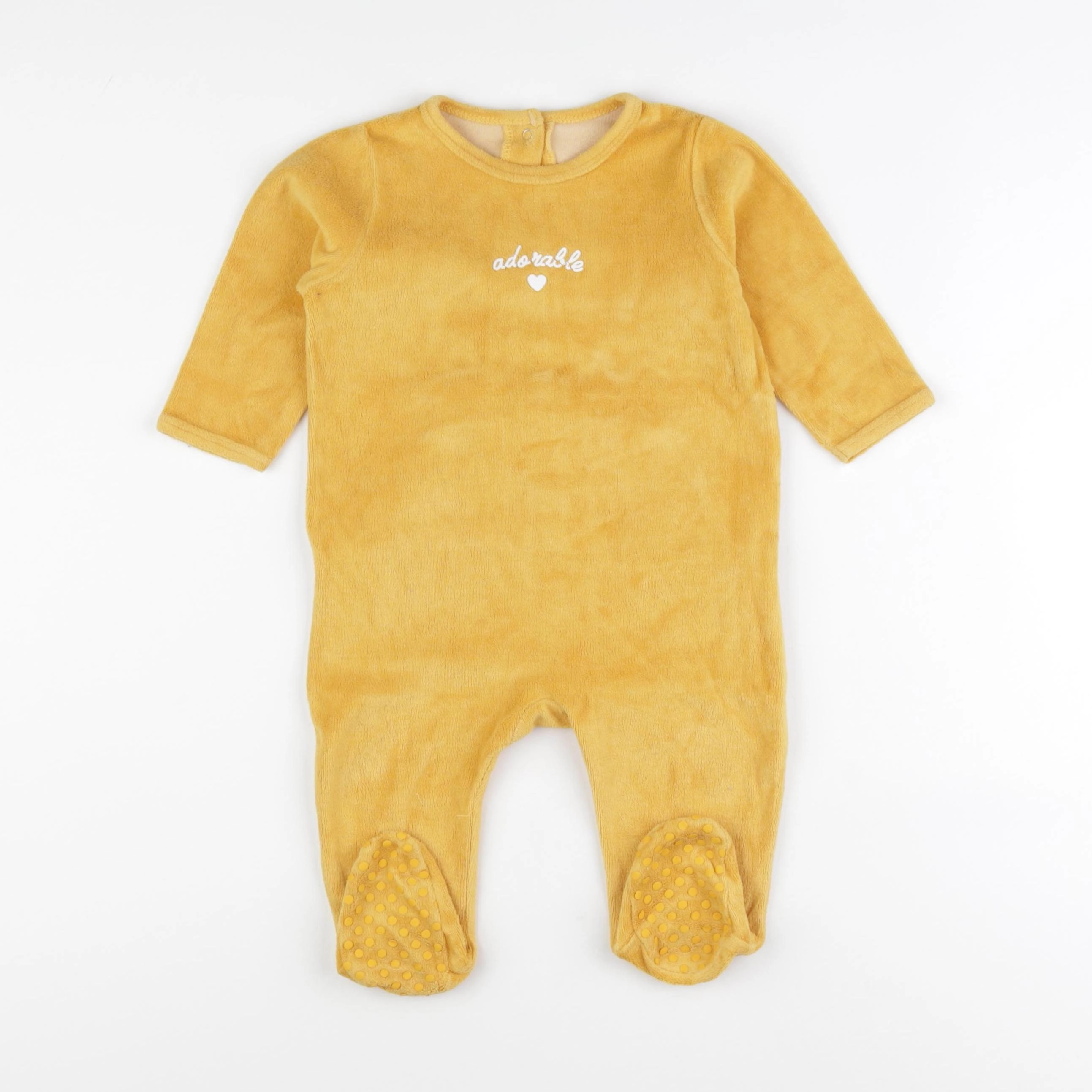 Vertbaudet - pyjama velours jaune - 12 mois