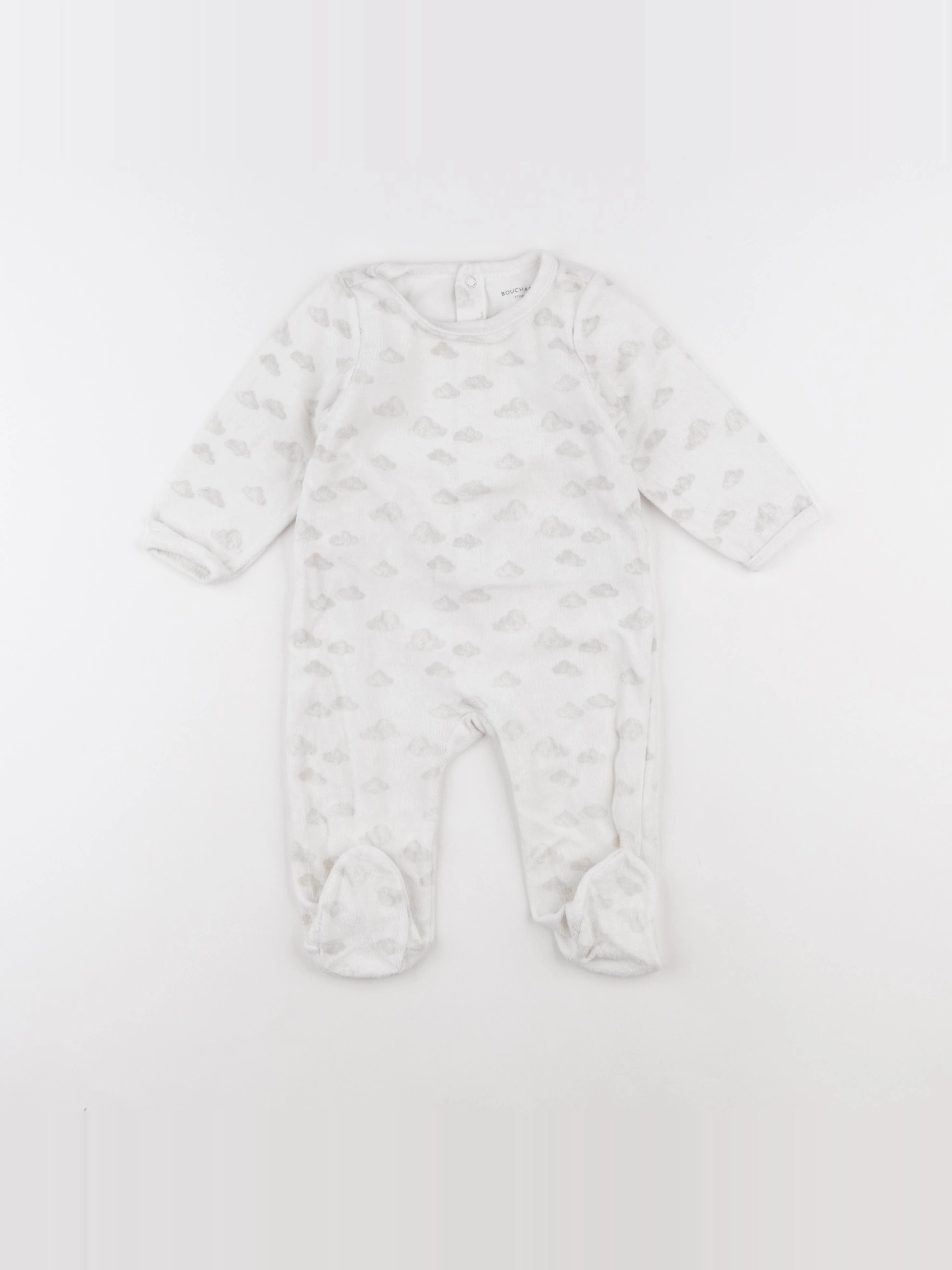 Bouchara - pyjama velours blanc - 12 mois