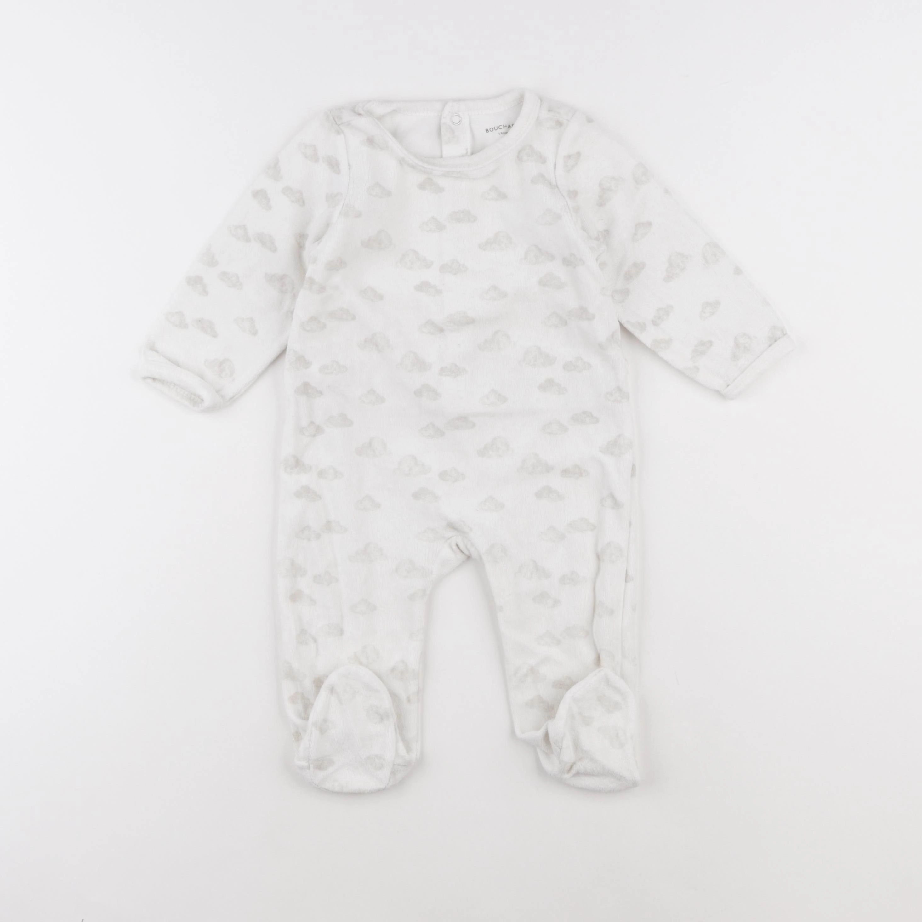 Bouchara - pyjama velours blanc - 12 mois