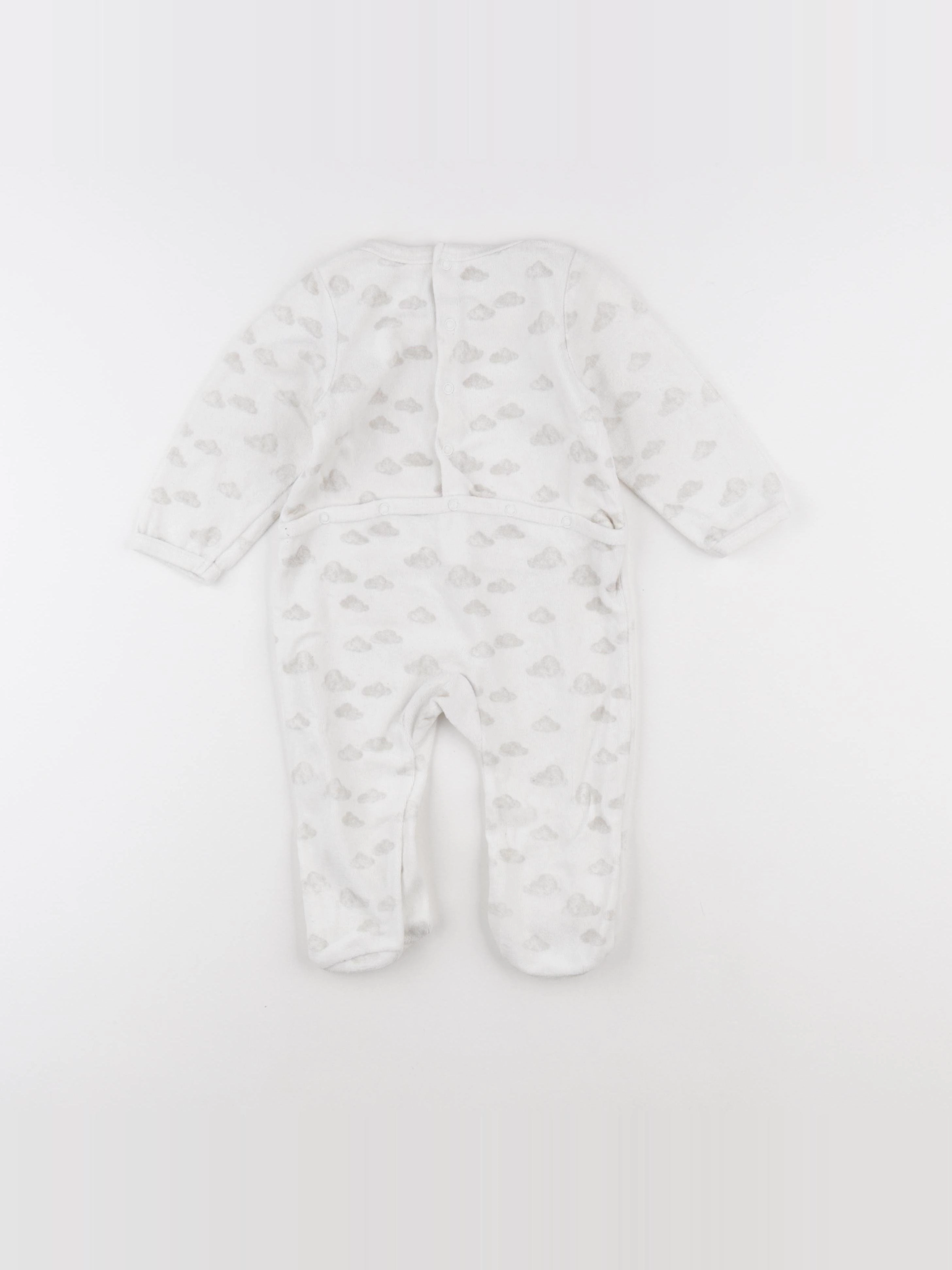 Bouchara - pyjama velours blanc - 12 mois