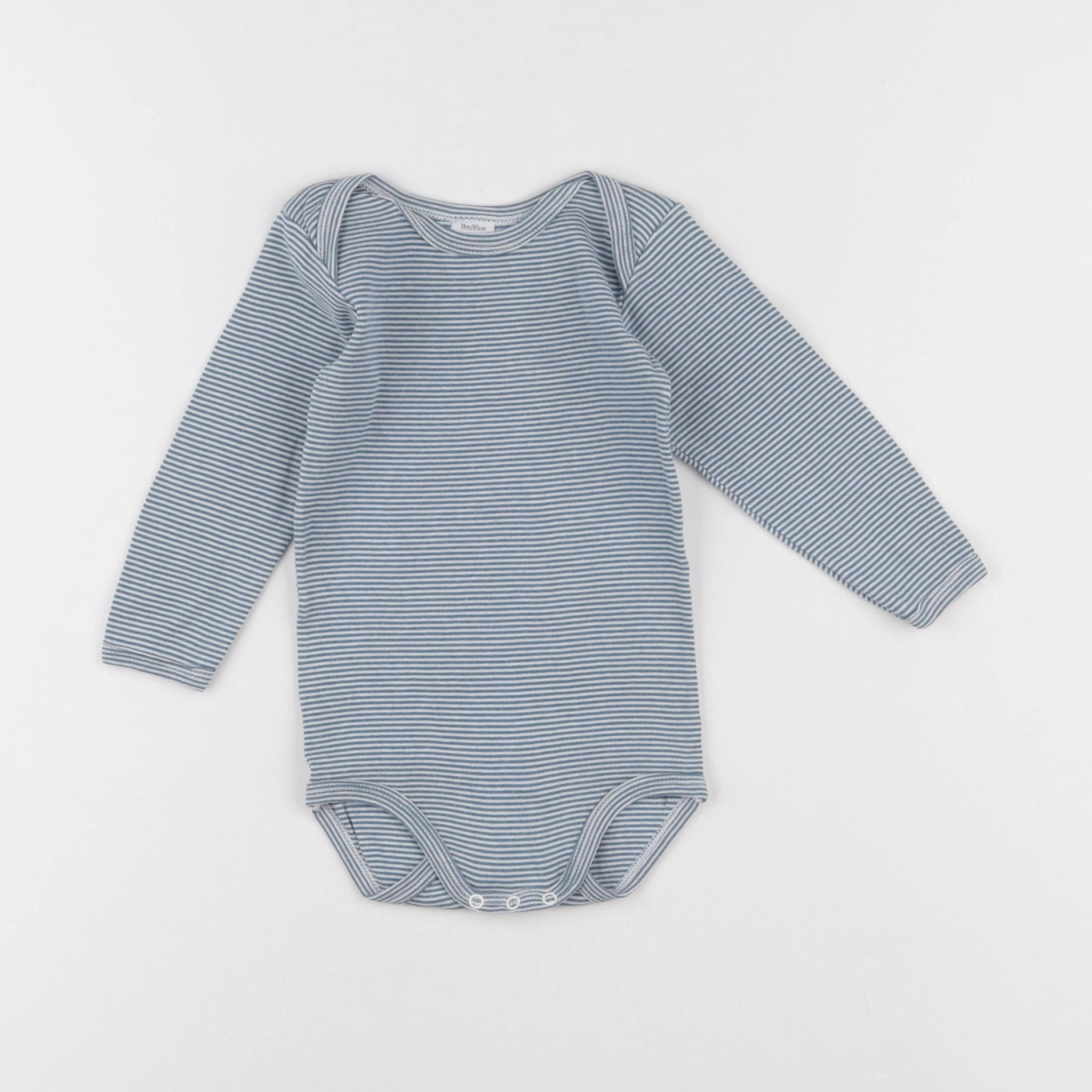 Petit Bateau - body vert, blanc - 18 mois
