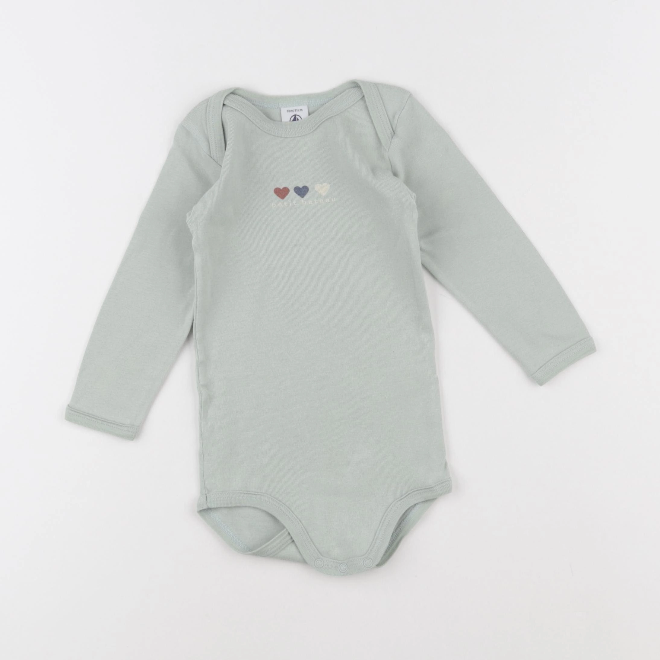 Petit Bateau - body vert - 18 mois